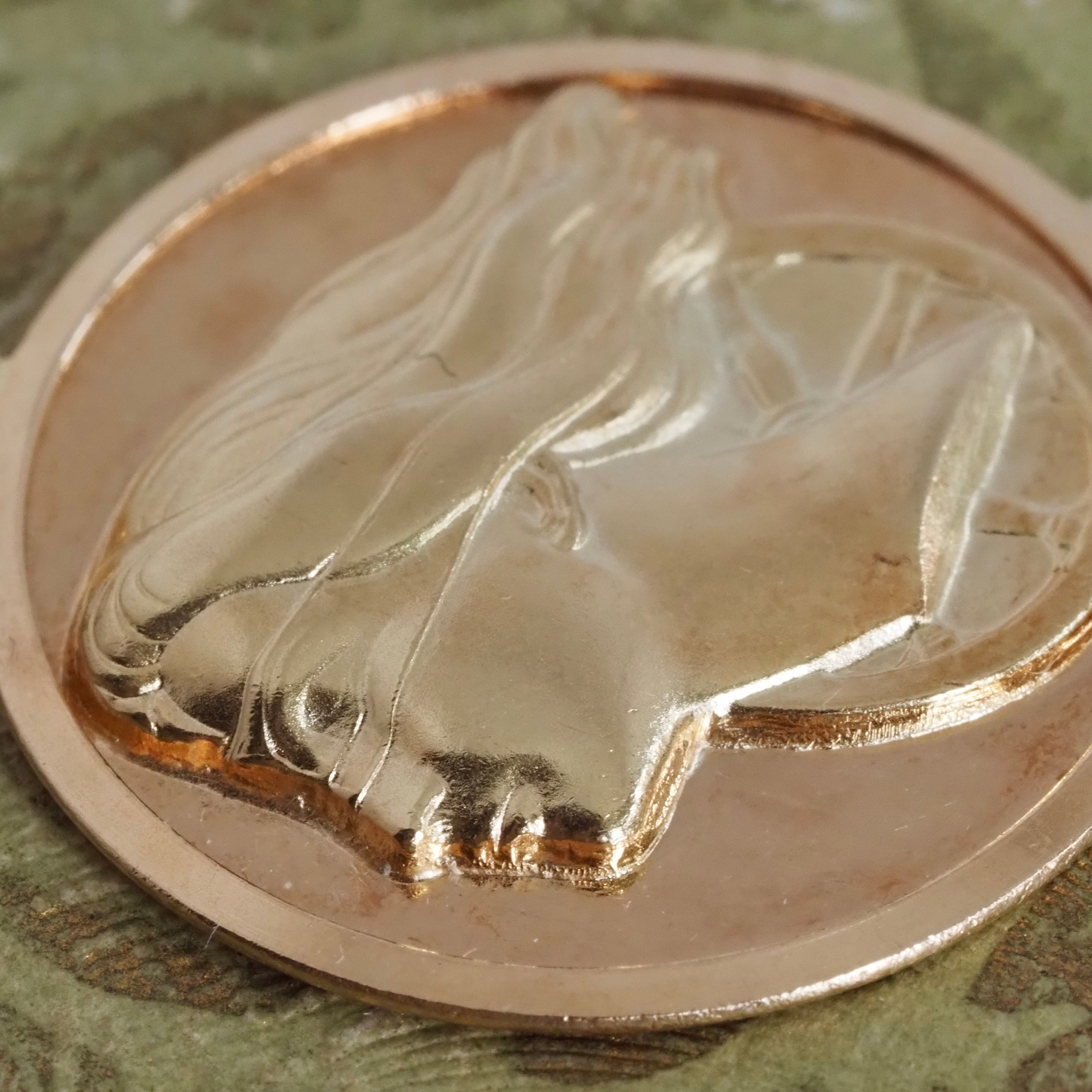 Vintage Italian 18k Gold Fortuna Goddess of Fortune Pendant