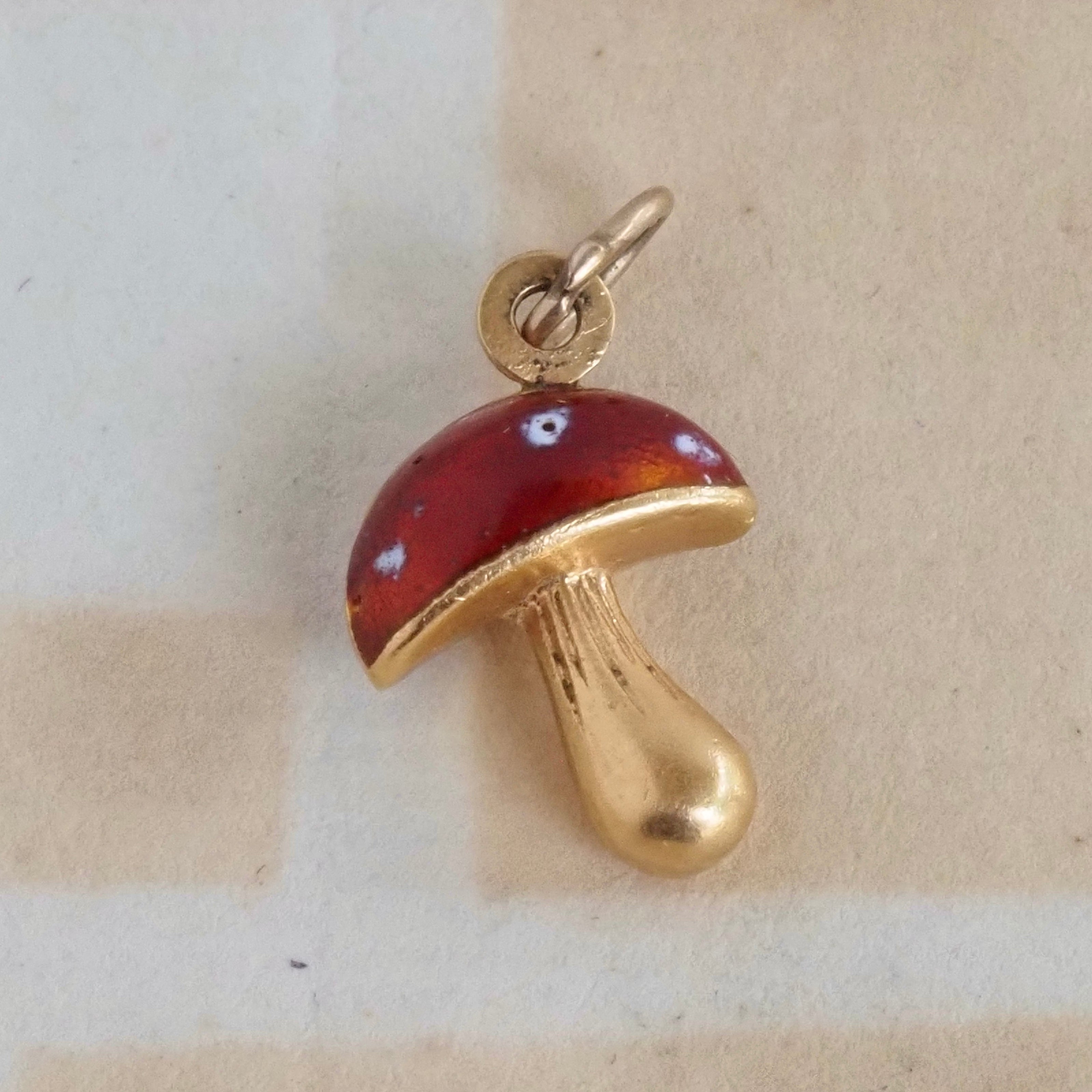 Vintage 1970’s Italian 14k Gold Mushroom Charm