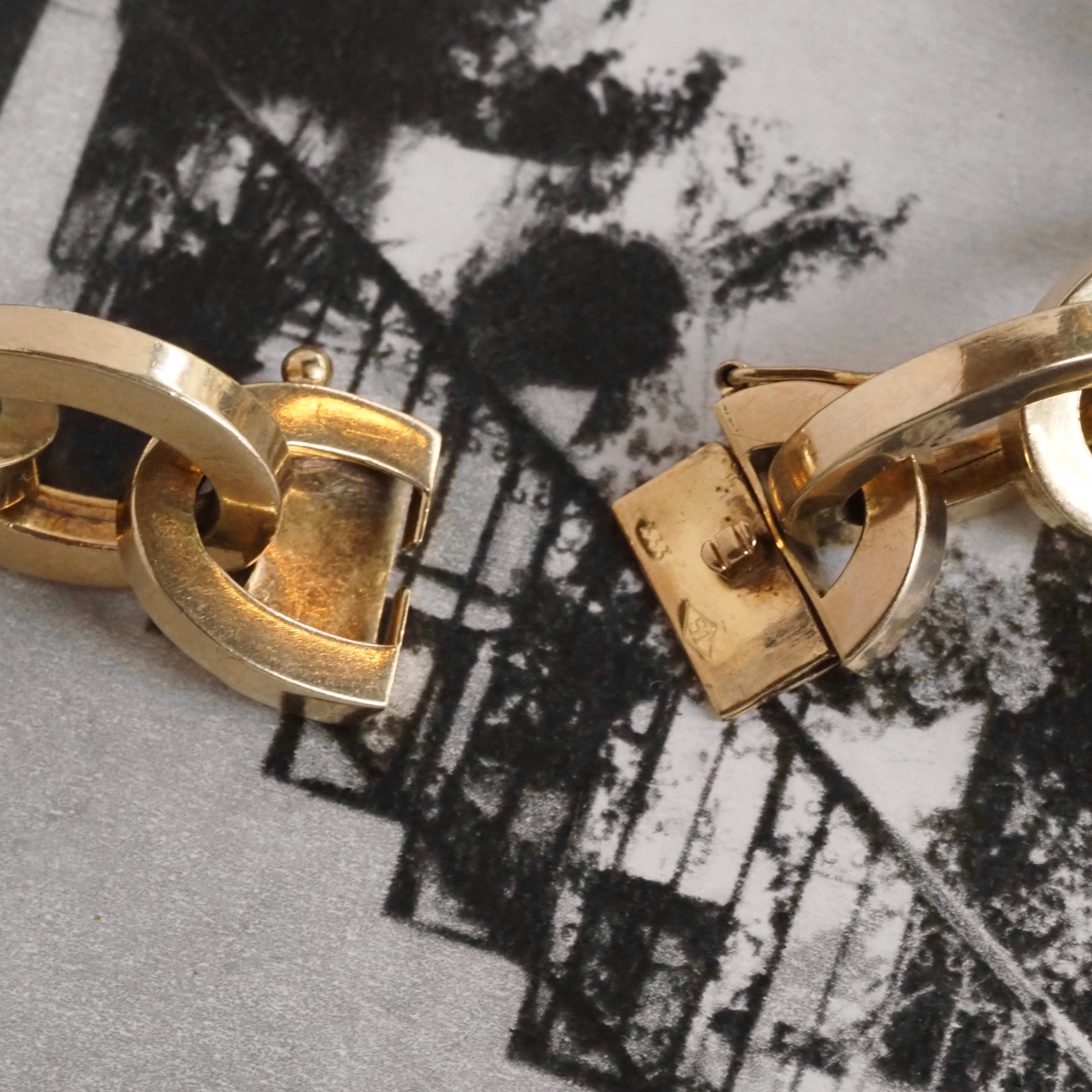 Vintage 9k Gold Cable Link Bracelet