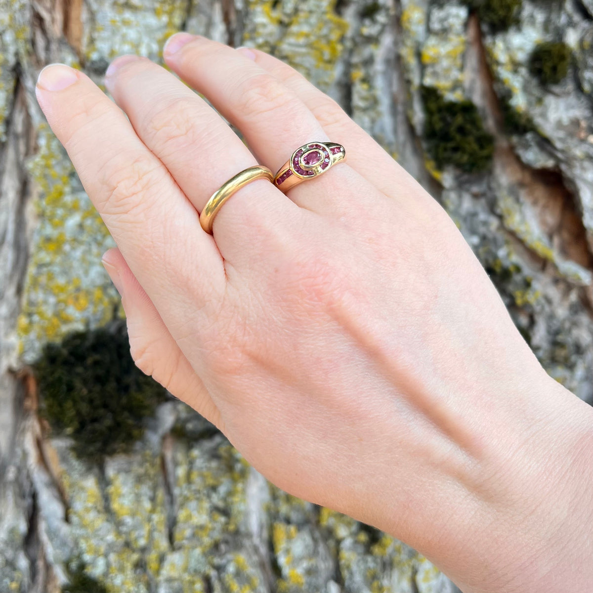 Vintage 14k Gold Channel Set Natural Ruby Ring