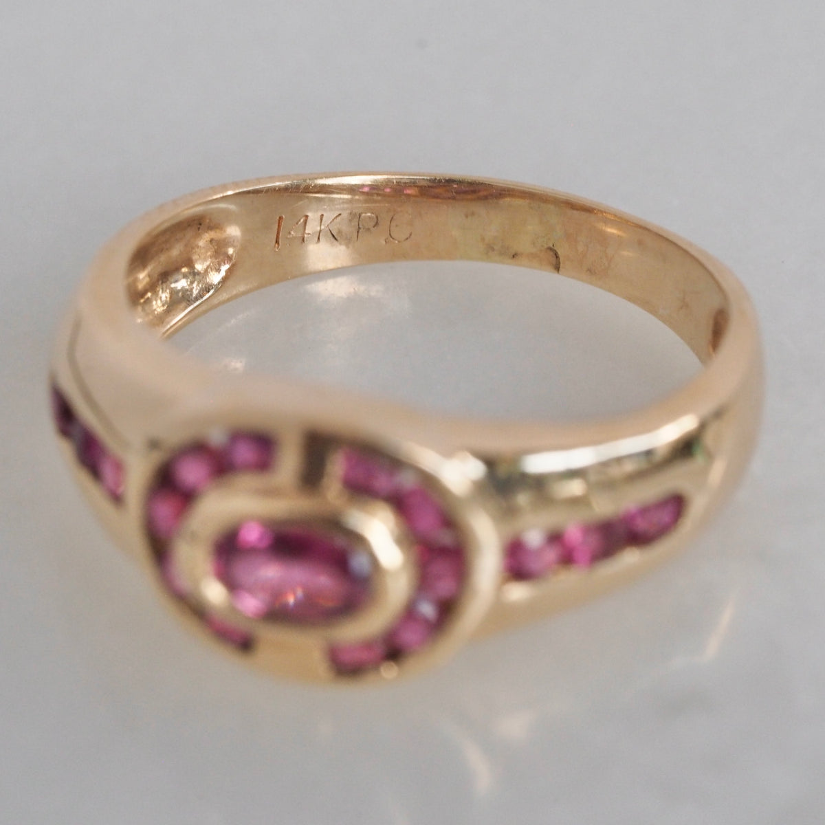 Vintage 14k Gold Channel Set Natural Ruby Ring