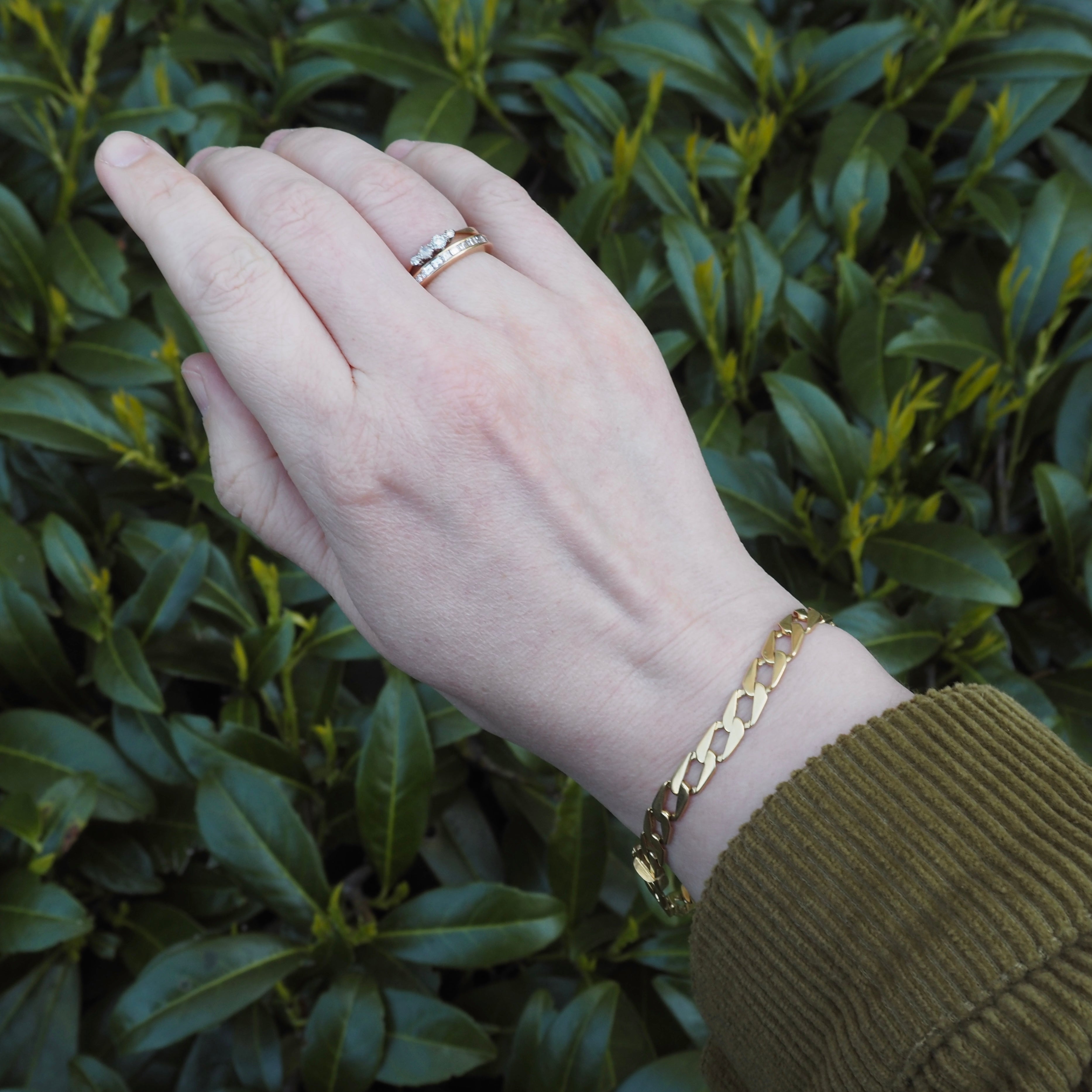 Vintage 14k Gold Flat Curb Chain Bracelet