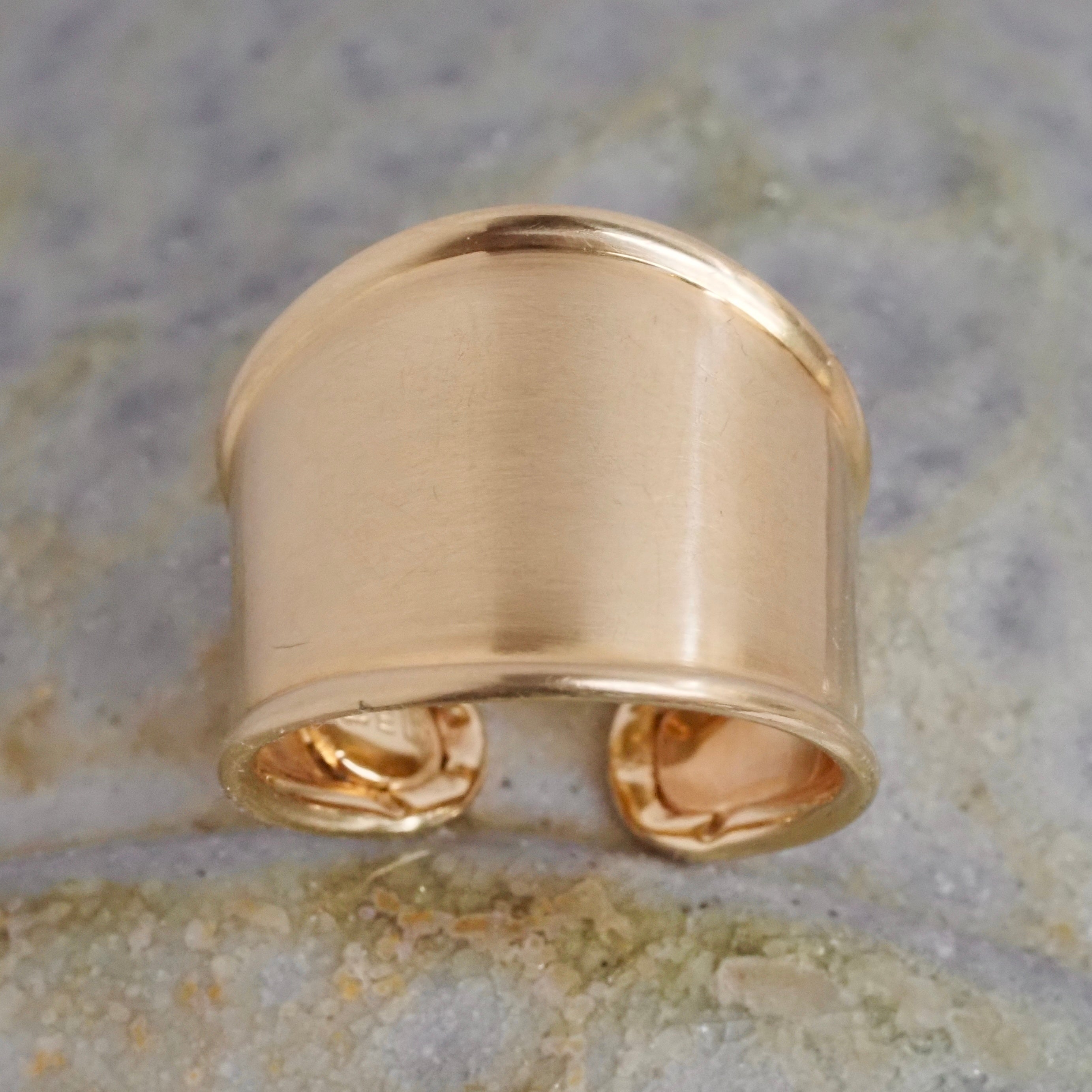 Vintage Italian Wide Tapered 14k Gold Band