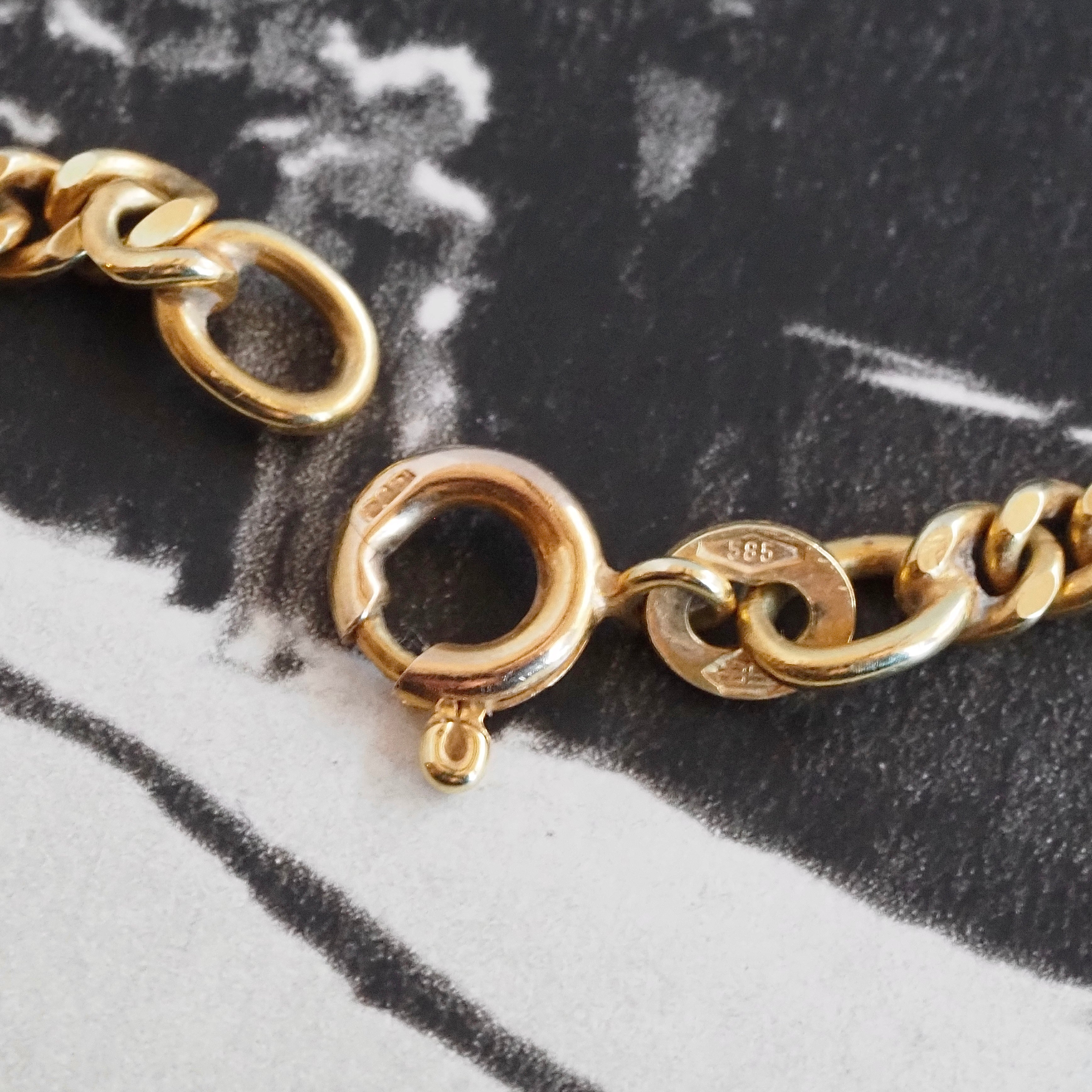 Vintage 14k Gold Curb Chain Necklace