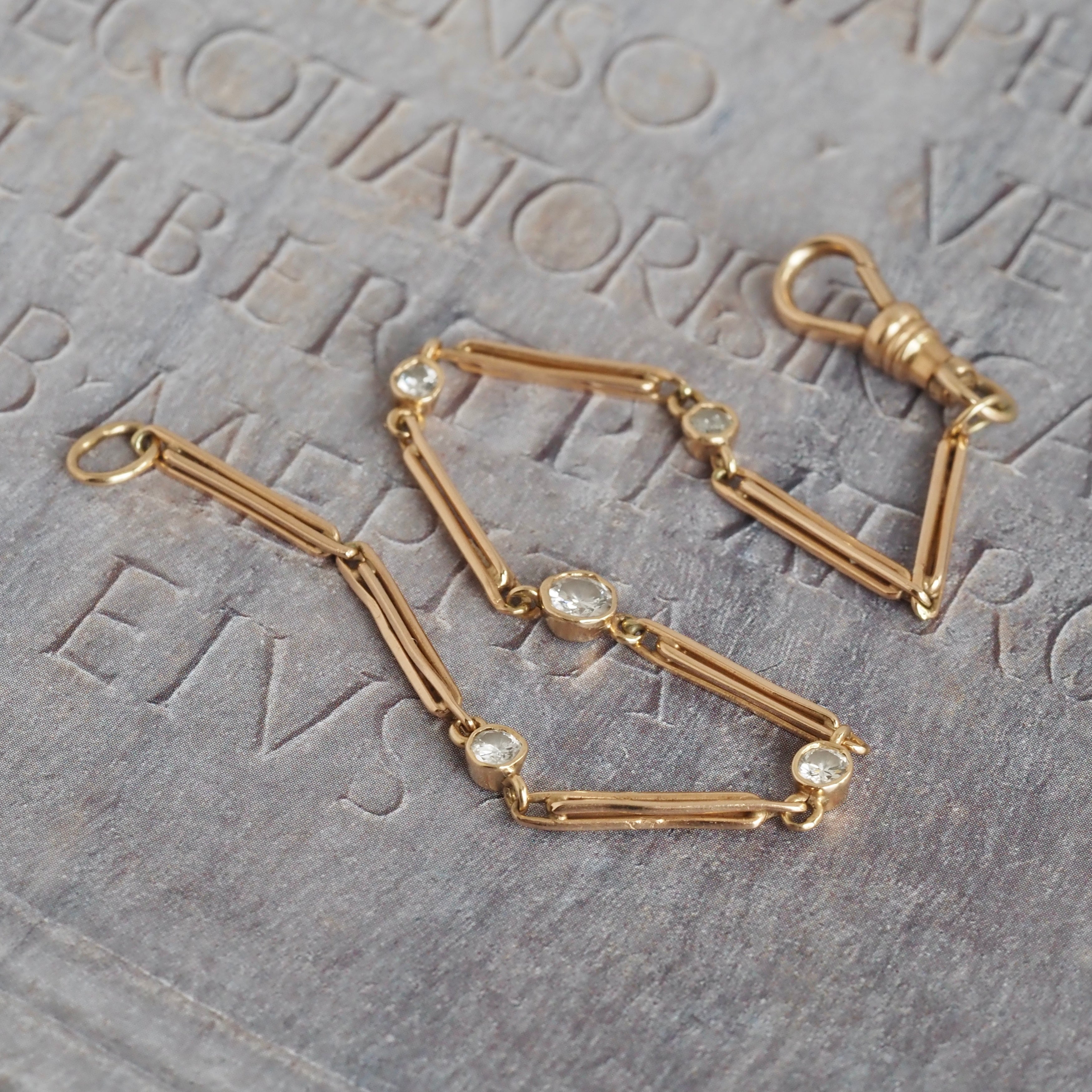 Vintage Diamond 14k Gold Station Bracelet