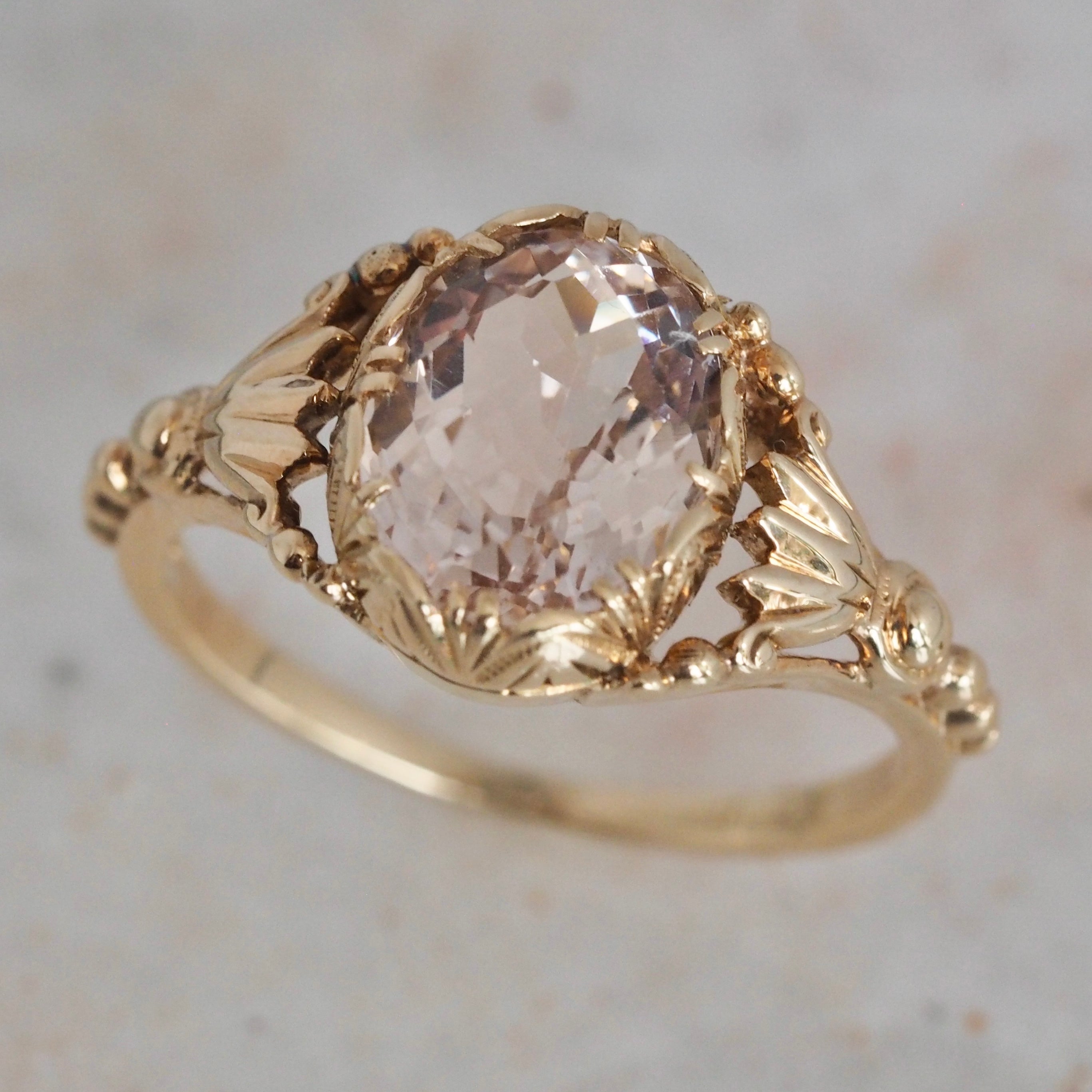 Antique 14k Gold Morganite Ring