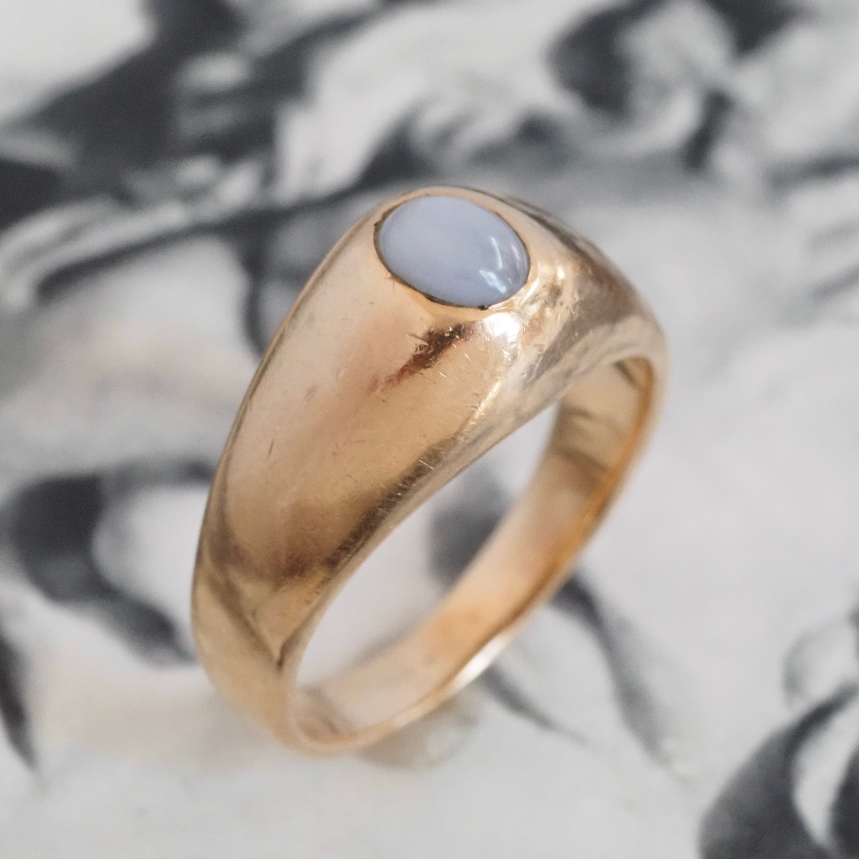 Vintage Natural Star Sapphire 14k Gold Dome Ring