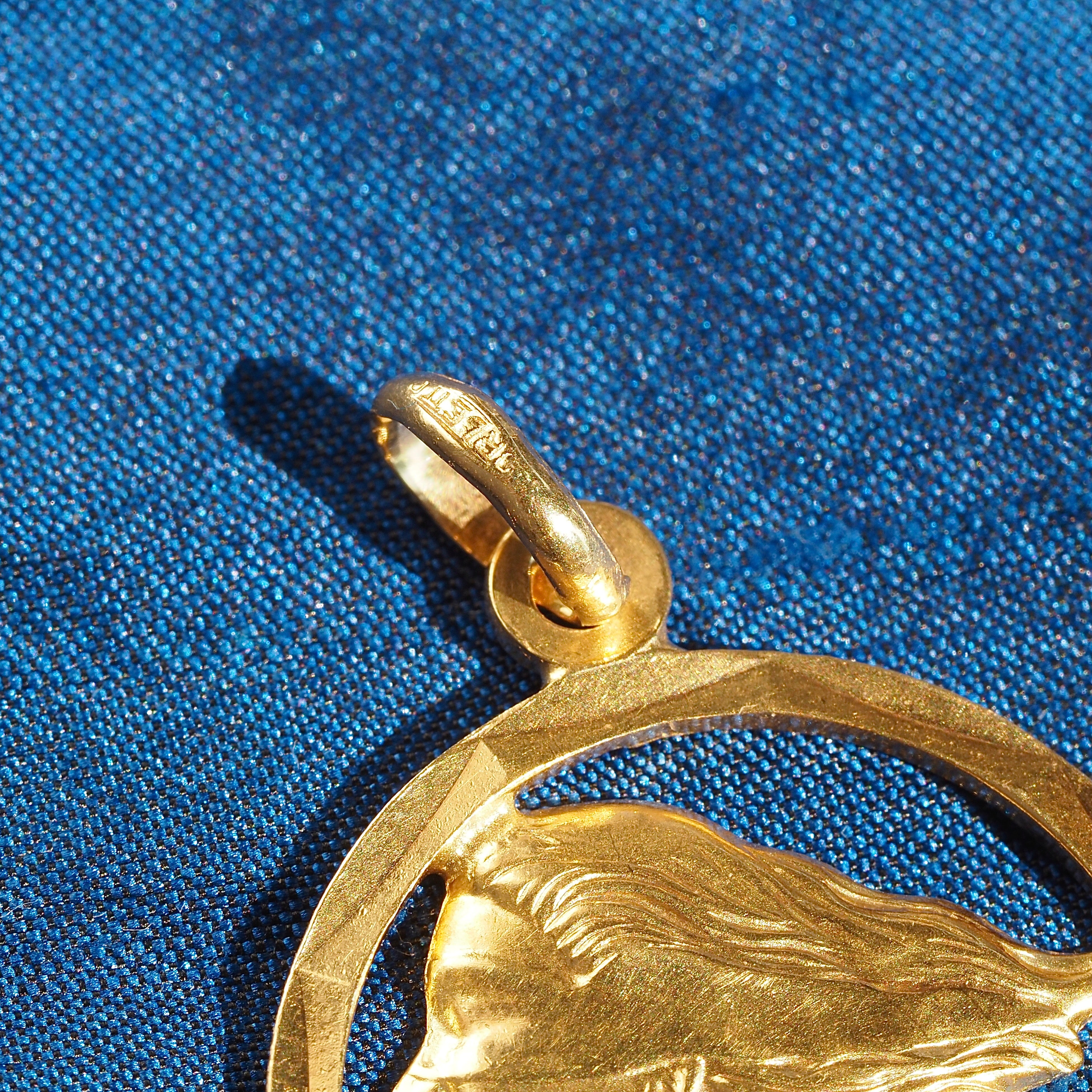 Vintage Italian Fortuna “Goddess of Fortune” 18k Gold Pendant