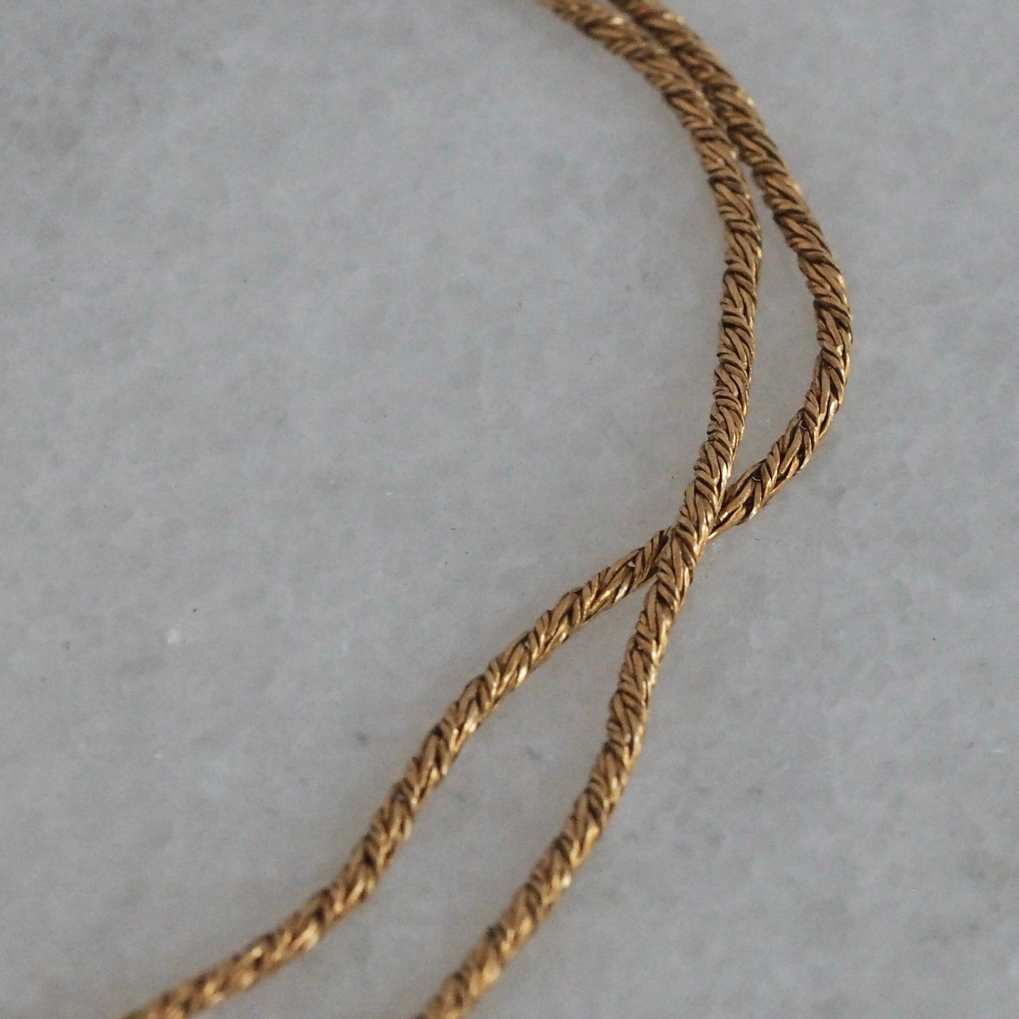 Vintage Portuguese 19k Gold Woven Chain Necklace