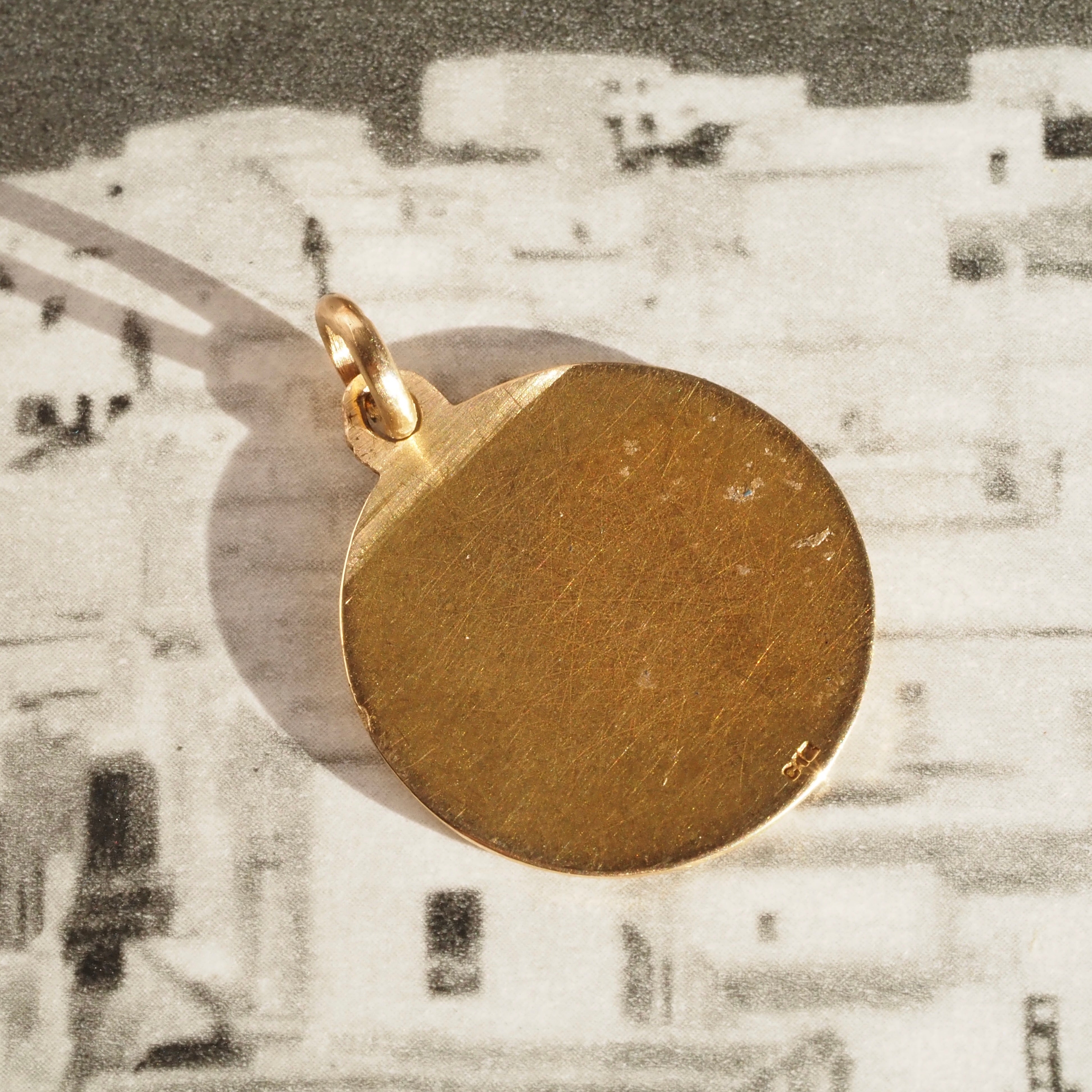 Antique Our Lady of Pompei 18k Gold Pendant