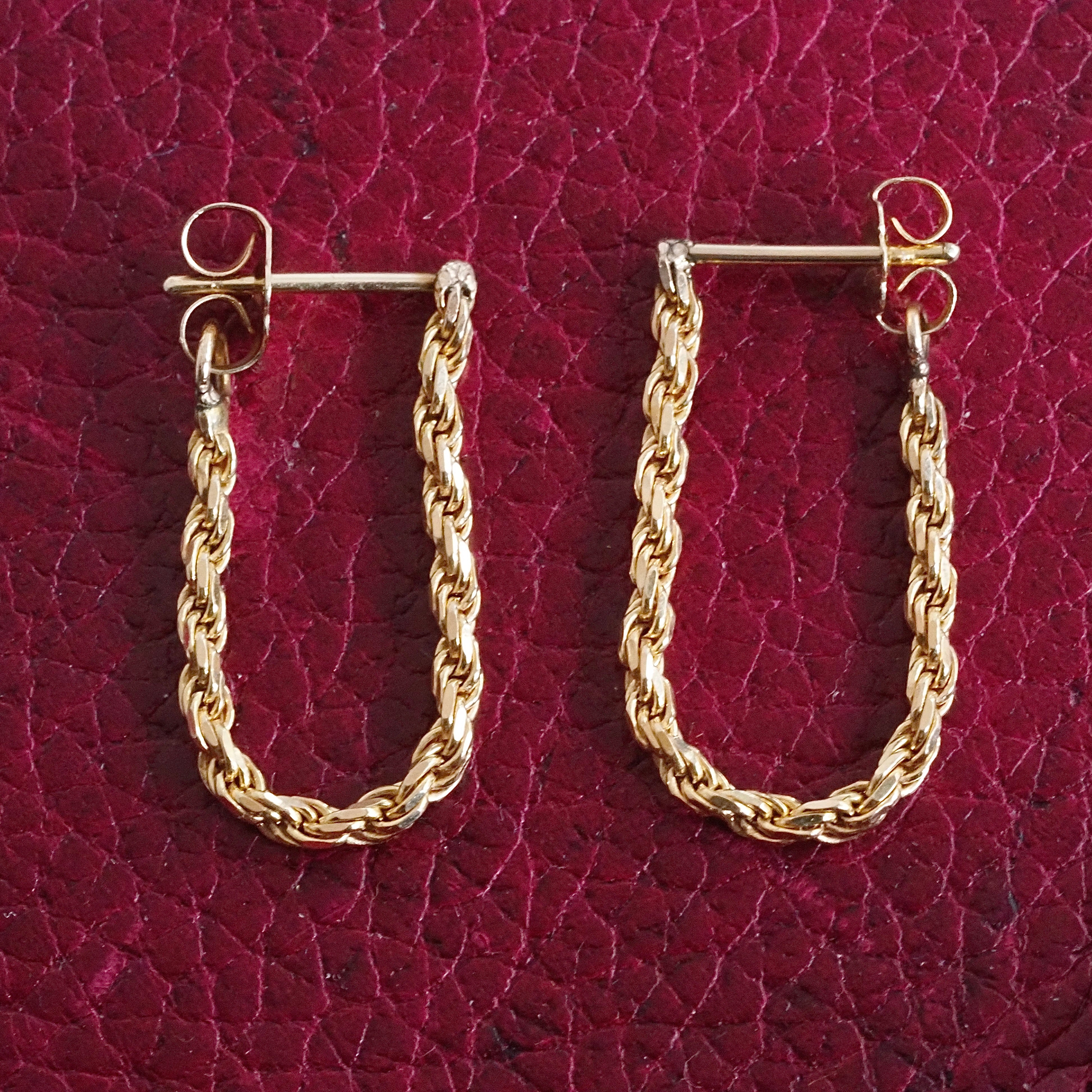 Rope Chain 14k Gold Earrings