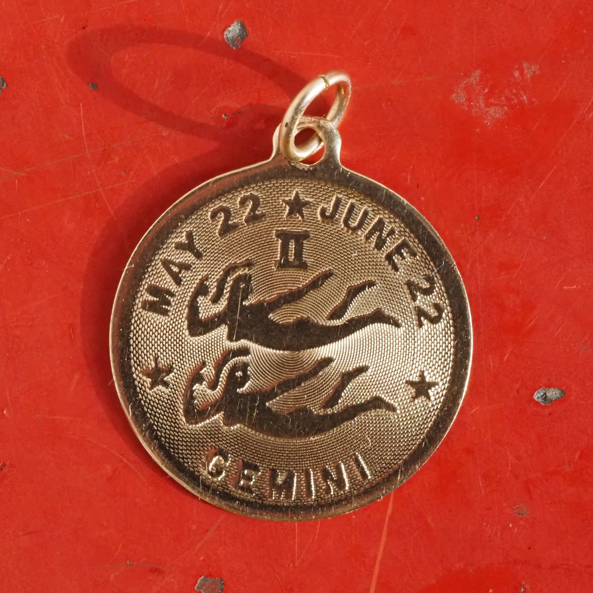 Vintage Gemini 14k Gold Zodiac Pendant