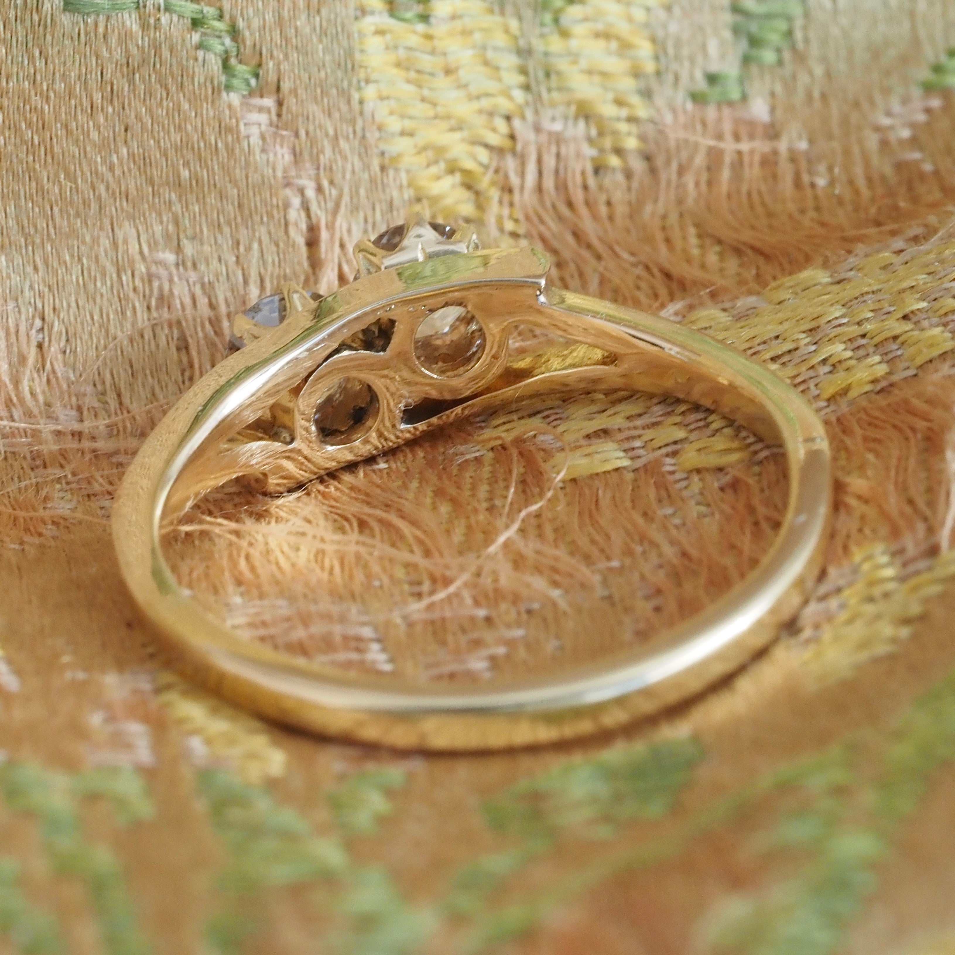 Antique Art Nouveau English Moi et Toi Old European Cut Diamond 18k Gold Engagement Ring