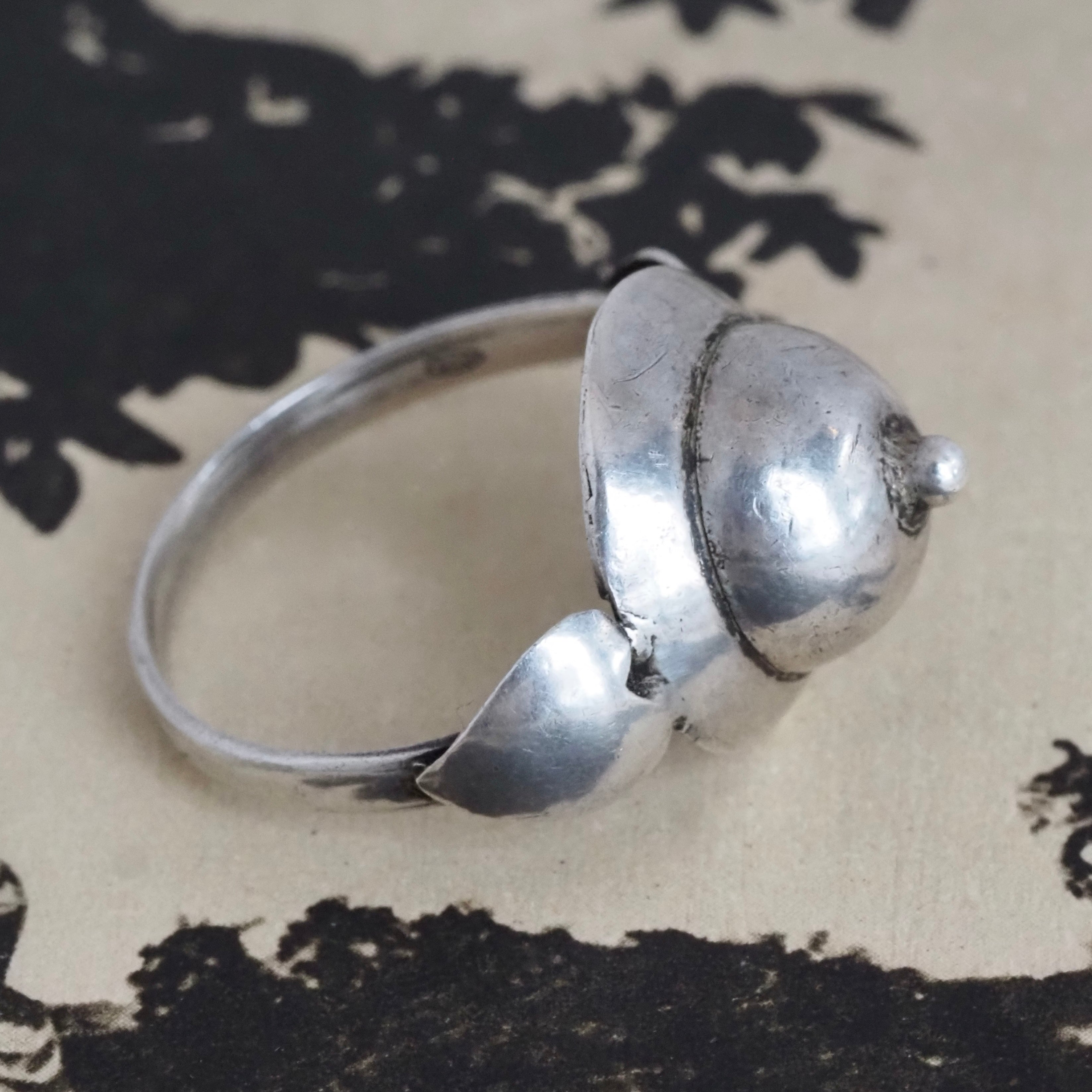 Vintage Sterling Silver Boob & Hearts Ring