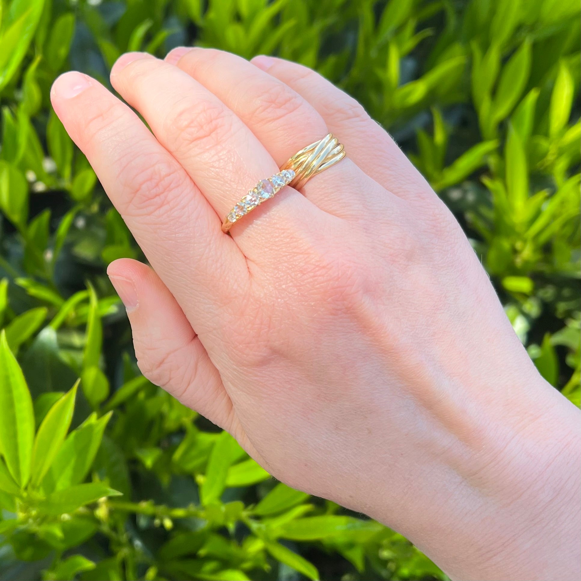 Vintage Triple 14k Gold Ring