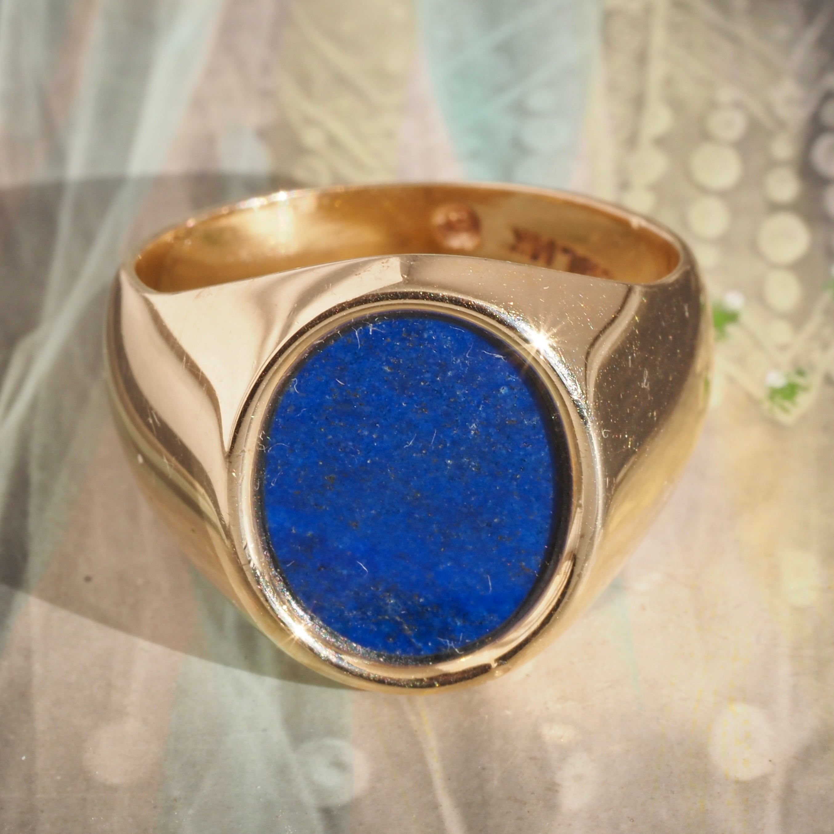 Vintage Lapis 14k Gold Signet Ring