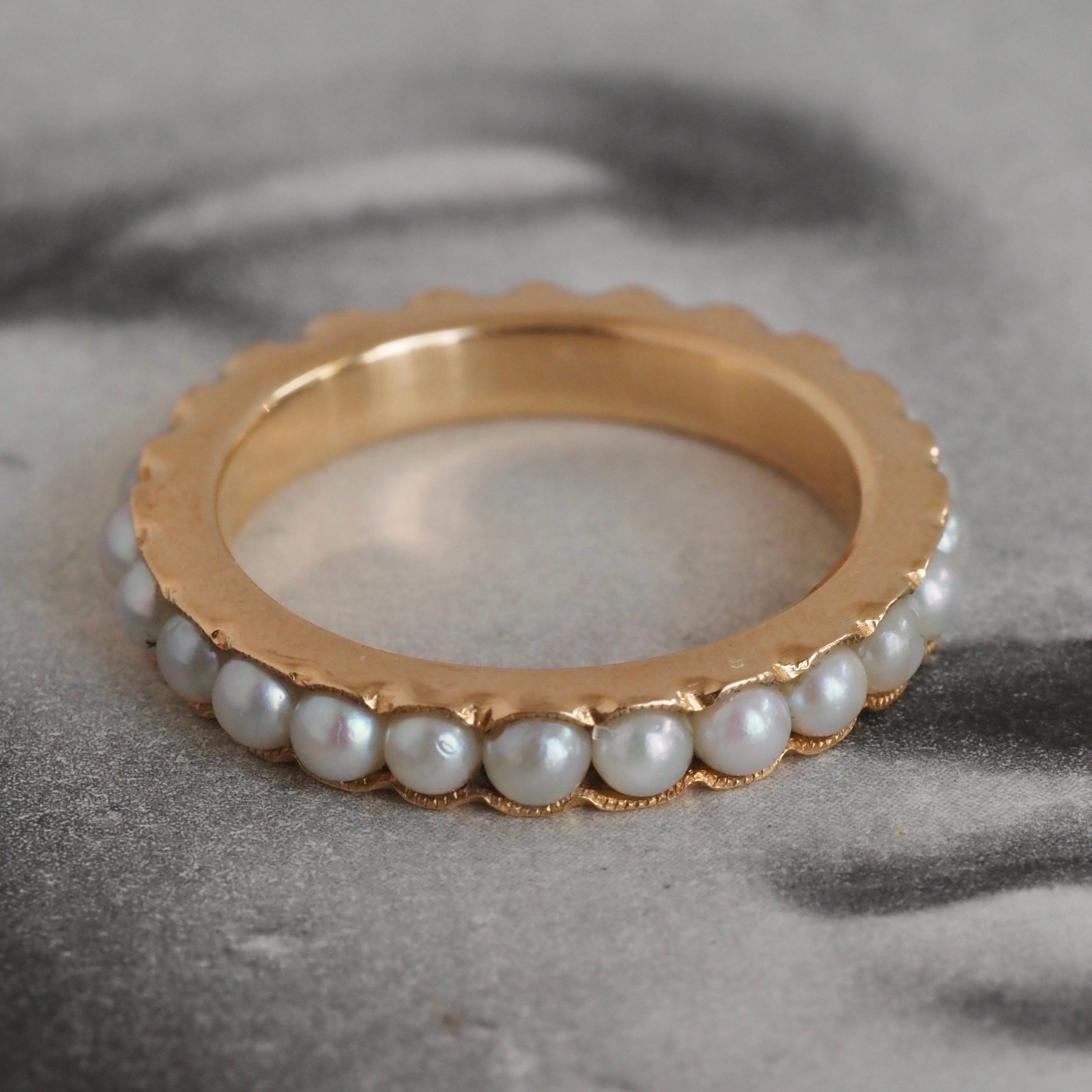 Pearl Eternity 14k Gold Ring