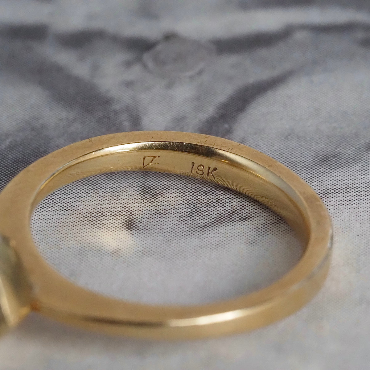 Light Brown Peruzzi Cut Diamond 18k Gold Engagement Ring