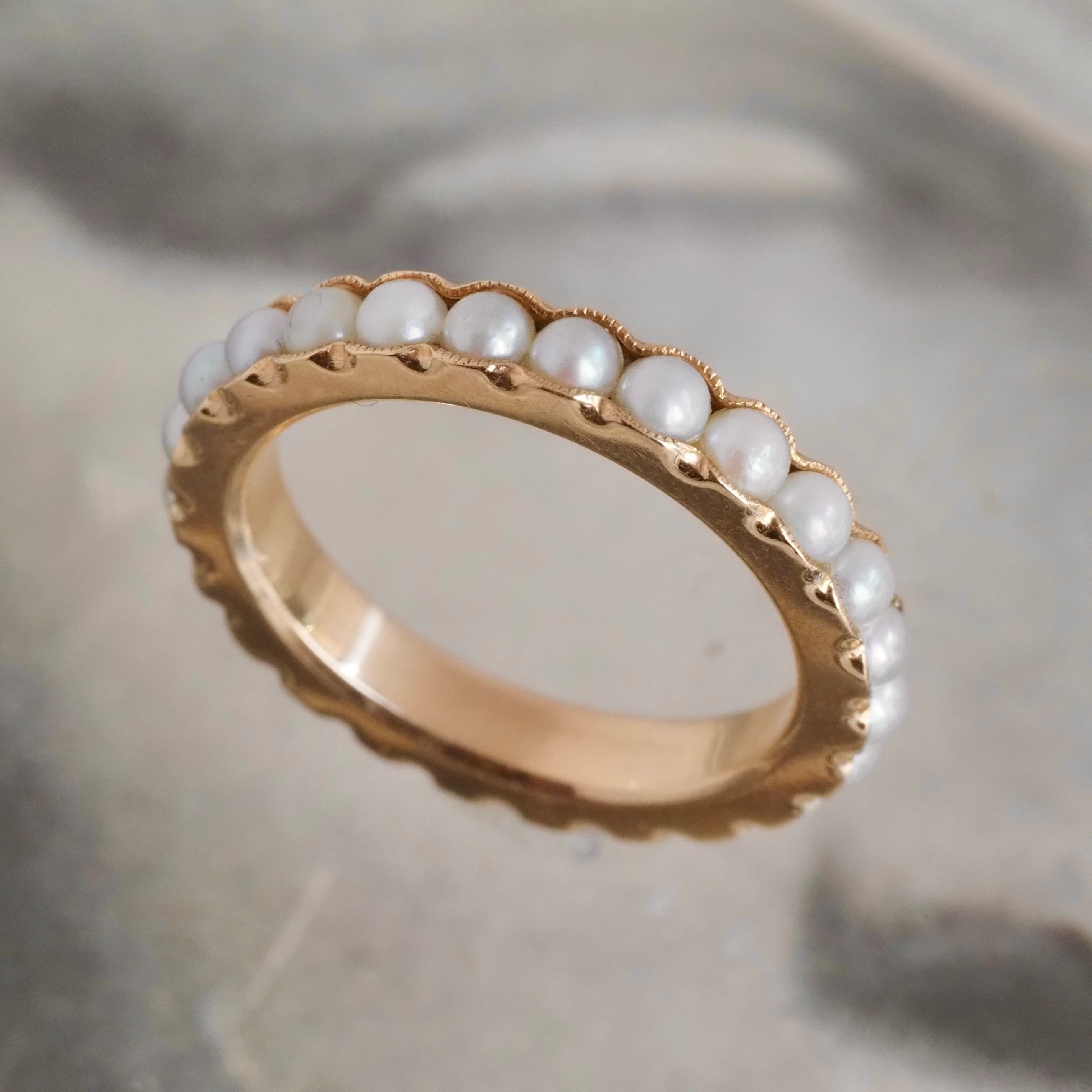 Pearl Eternity 14k Gold Ring