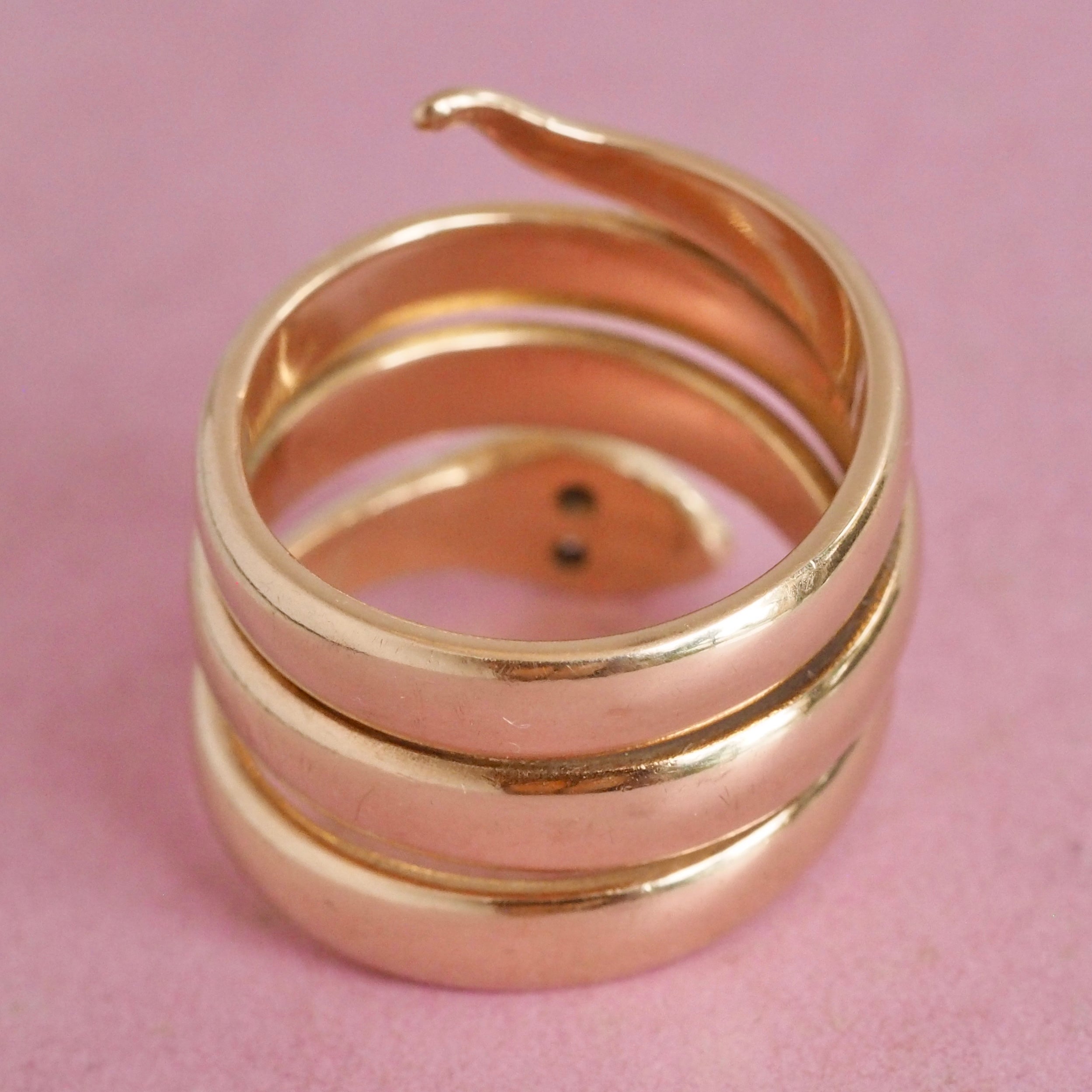 Vintage 14k Gold Diamond Snake Ring