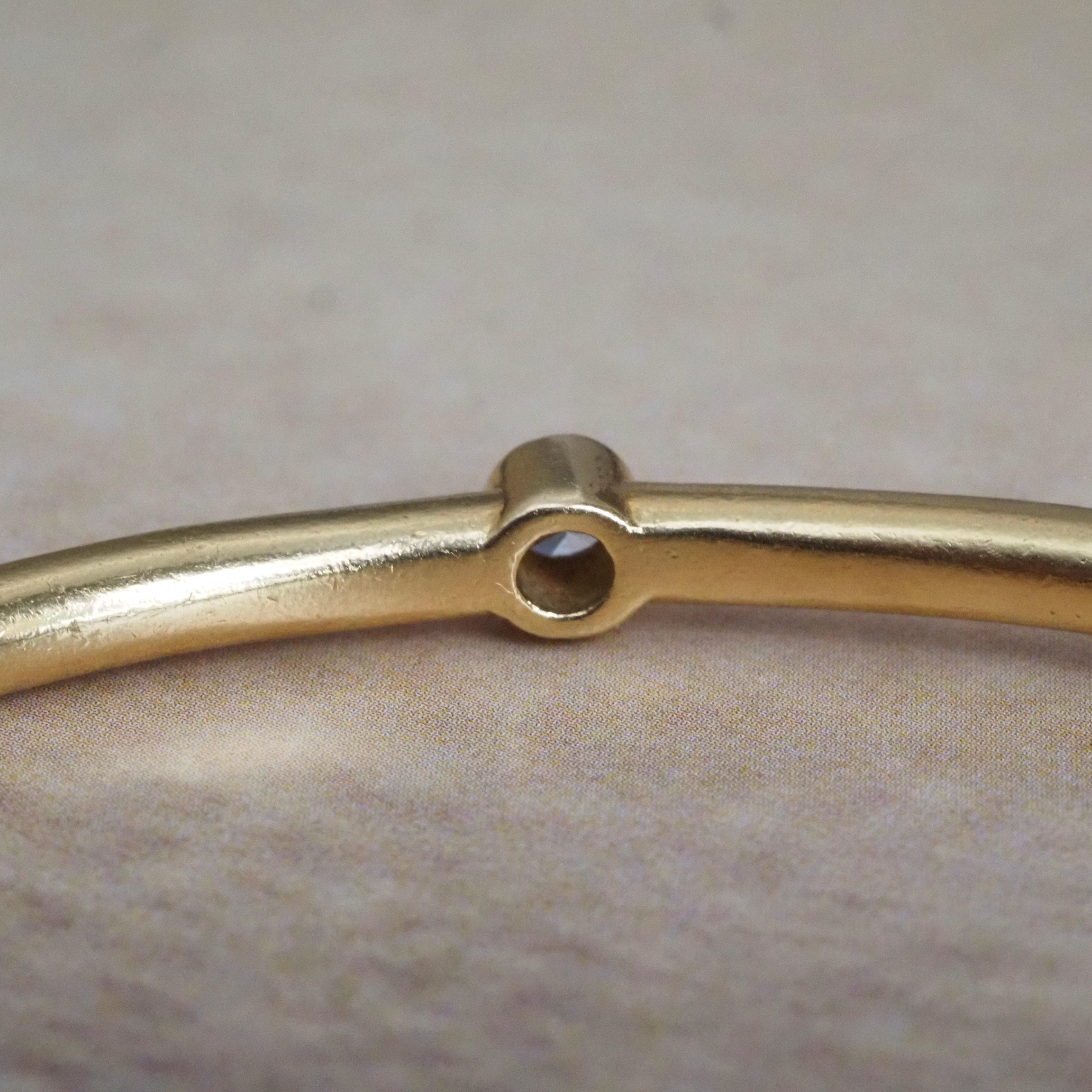 Solid 18k Gold Diamond Bangle Bracelet
