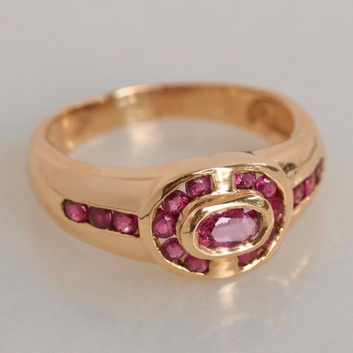 Vintage 14k Gold Channel Set Natural Ruby Ring