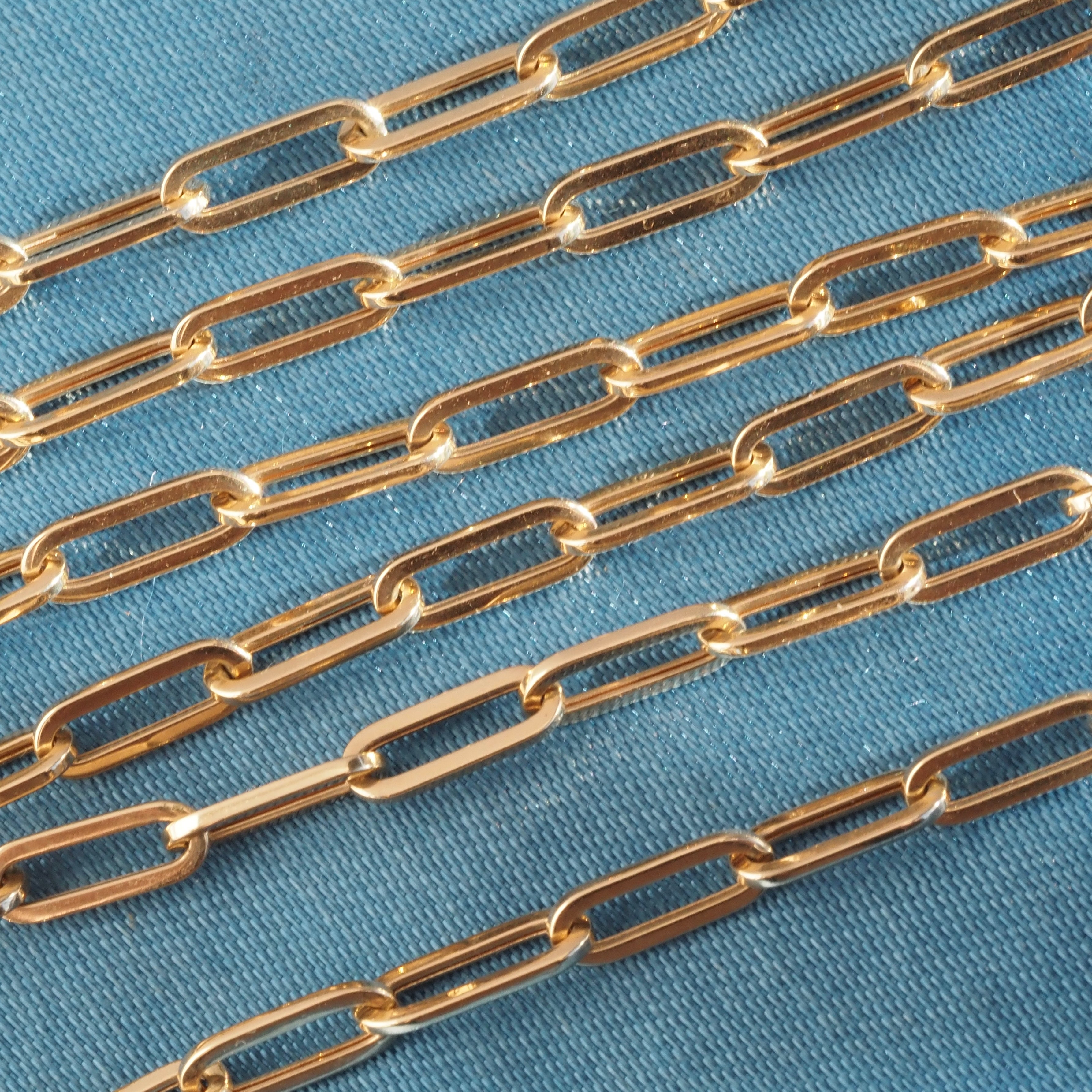 Italian 18" 14k Gold Paperclip Chain Necklace