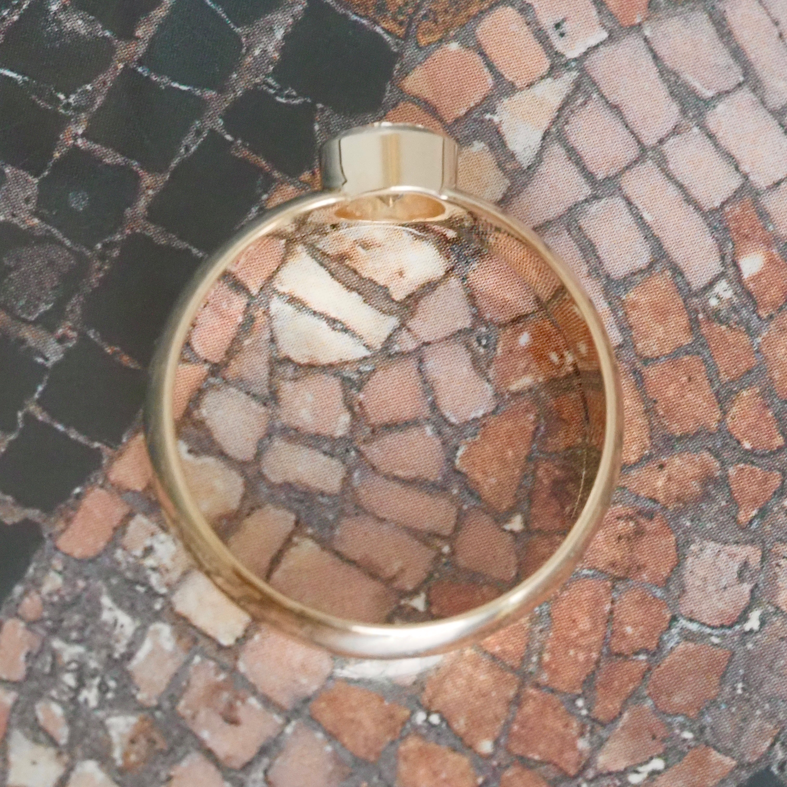 Round Brilliant Cut Bezel Set Diamond 14k Gold Engagement Ring