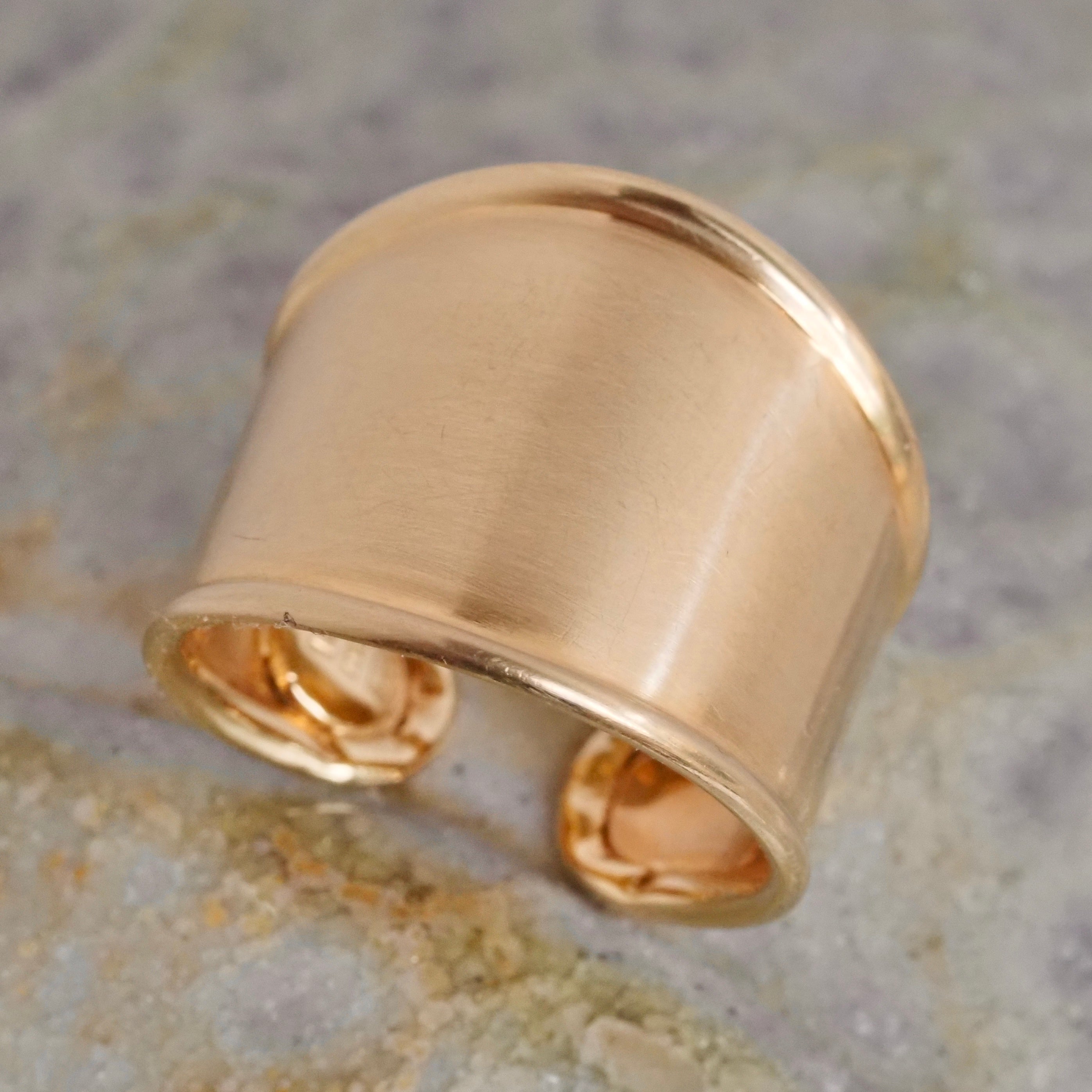 Vintage Italian Wide Tapered 14k Gold Band