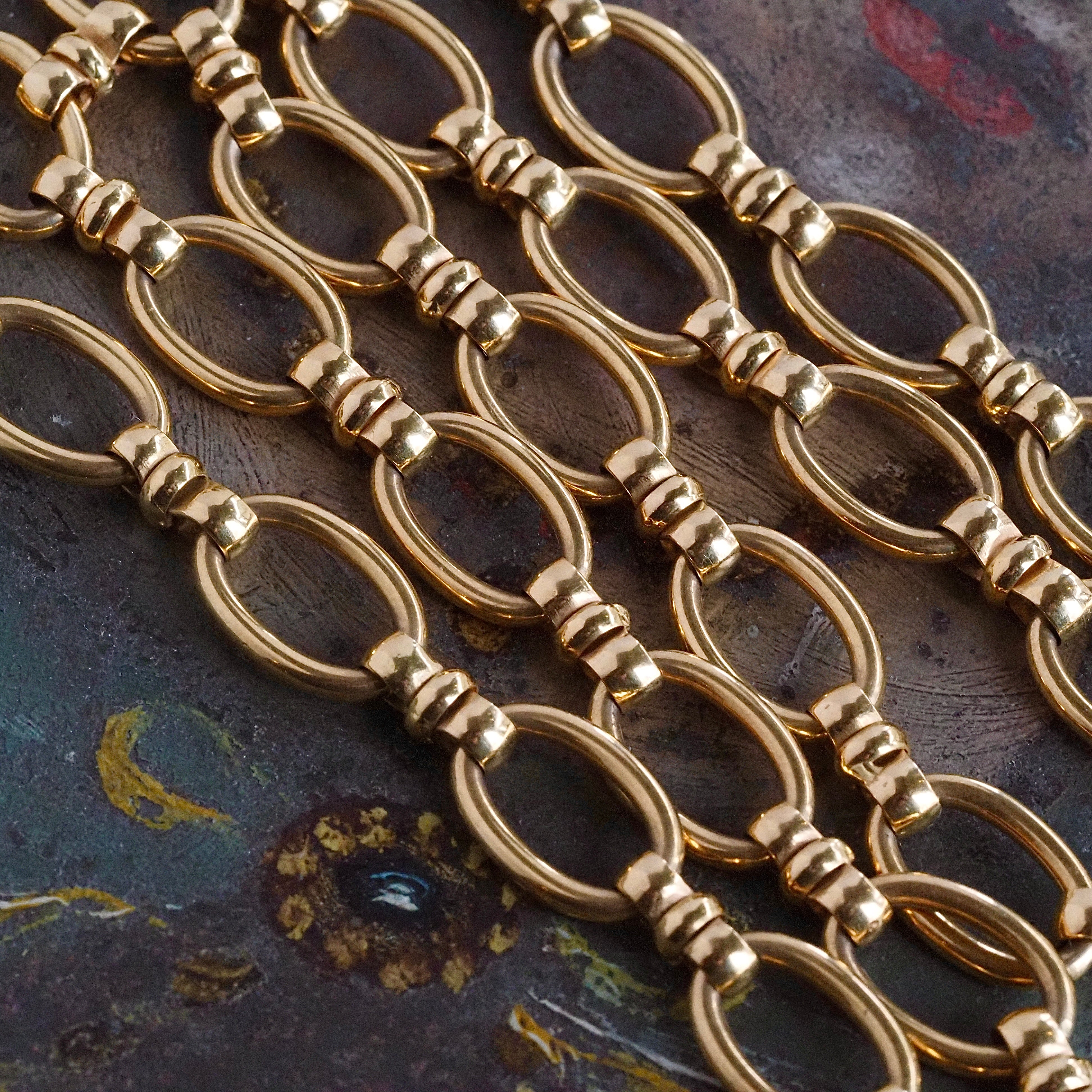 Vintage Portuguese 19k Gold Chunky Link Necklace