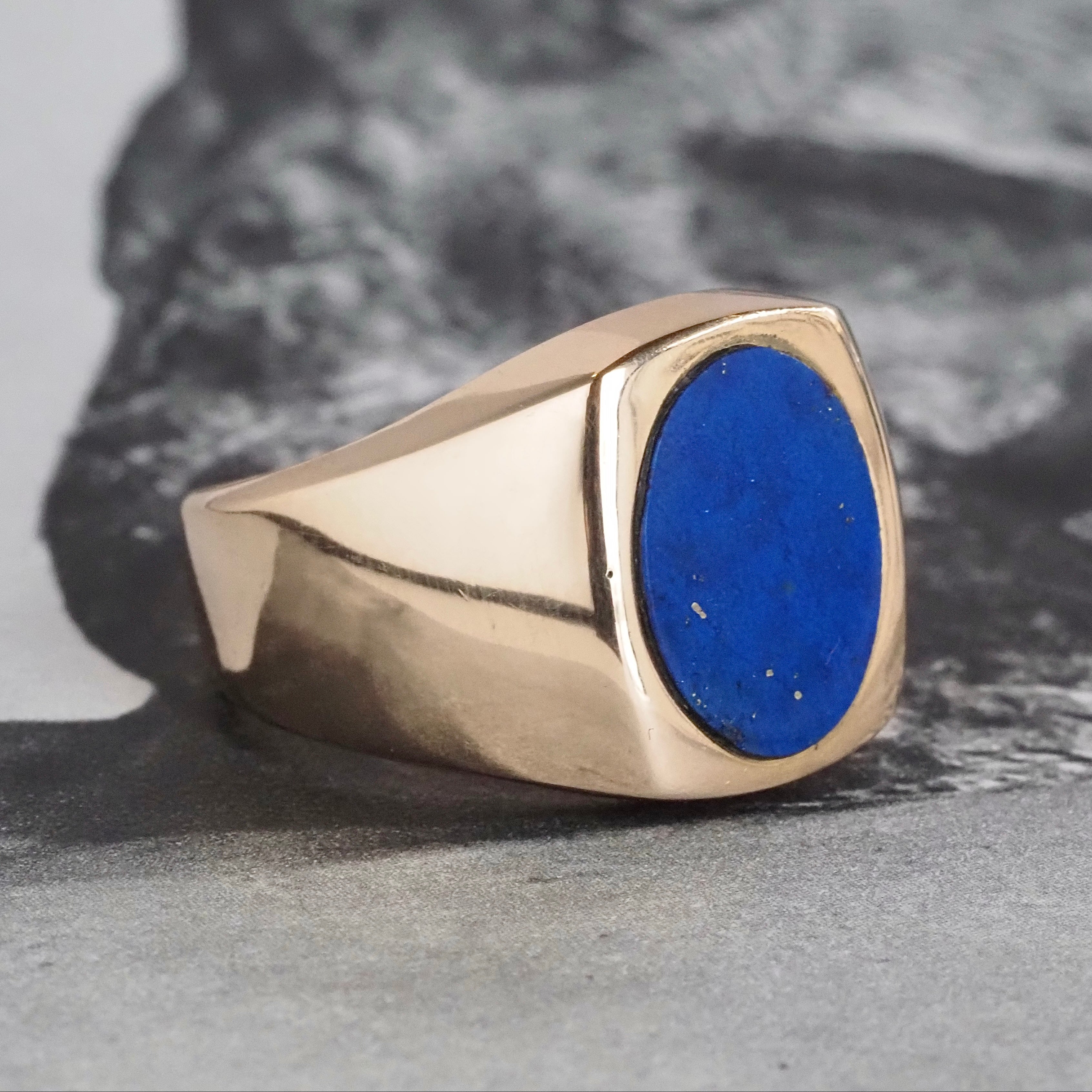 Vintage Lapis 14k Gold Signet Ring