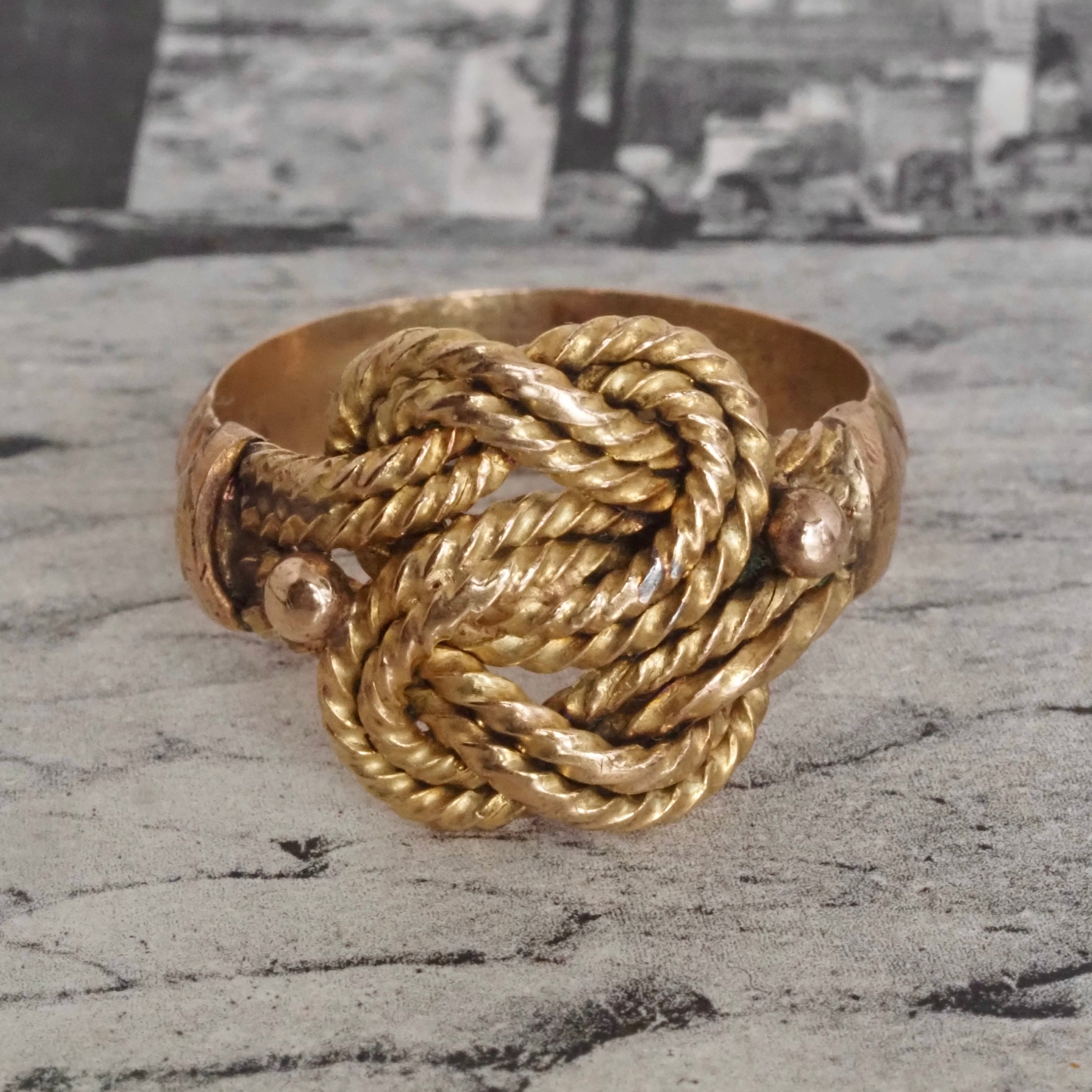 Vintage Rope 14k Gold Knot Ring