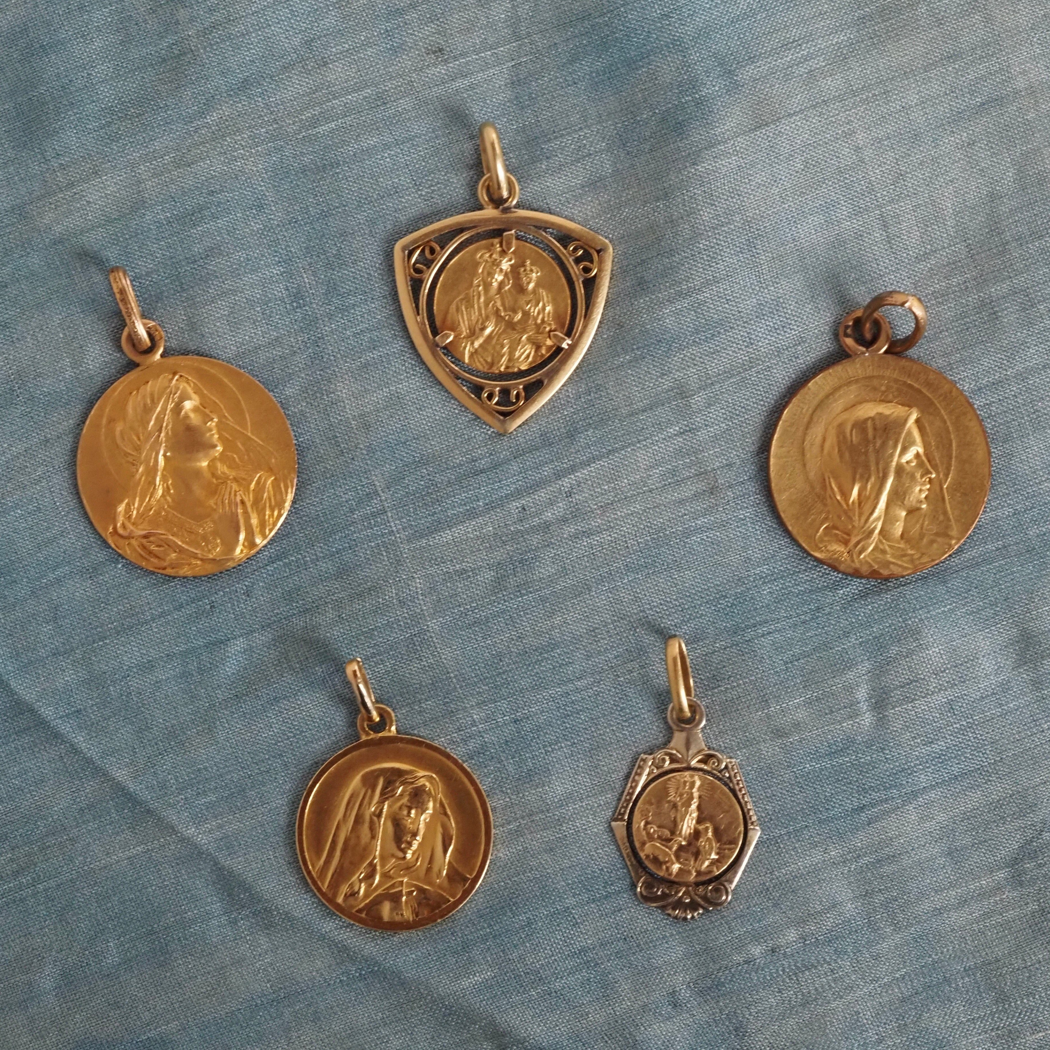 Antique & Vintage Gold Mary Charms