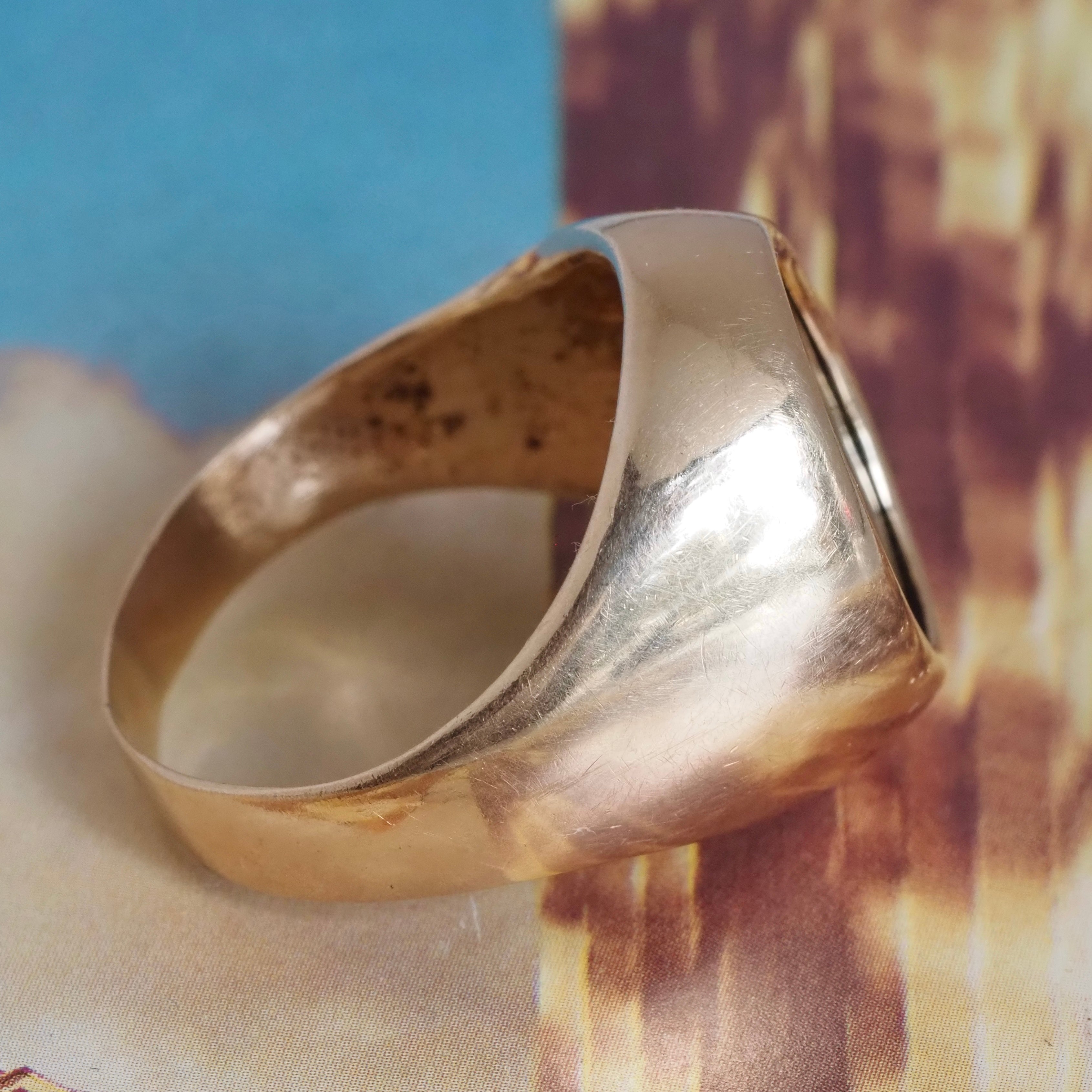 Vintage Onyx 14k Gold Signet Ring