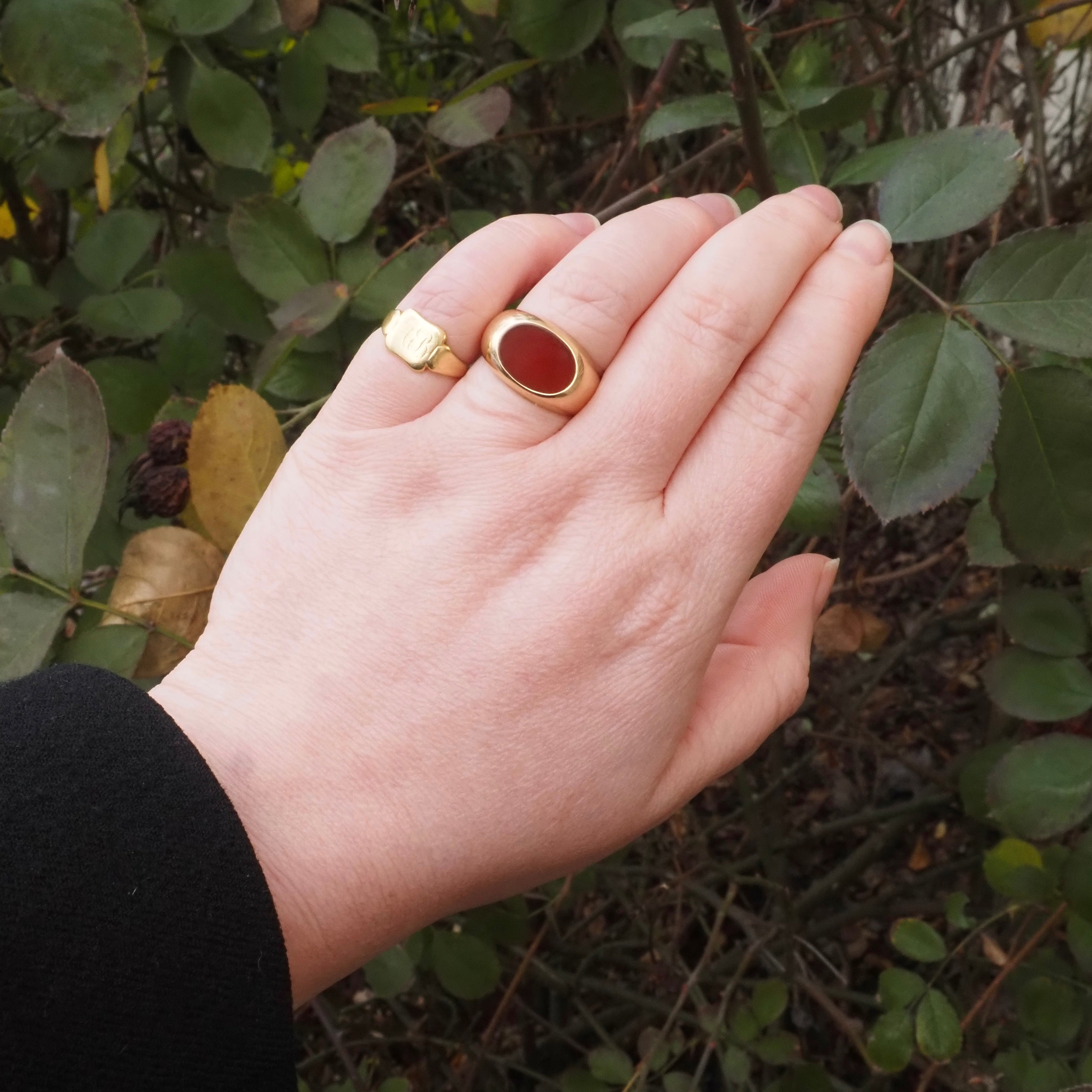 Vintage Carnelian Signet 14k Gold Signet Ring