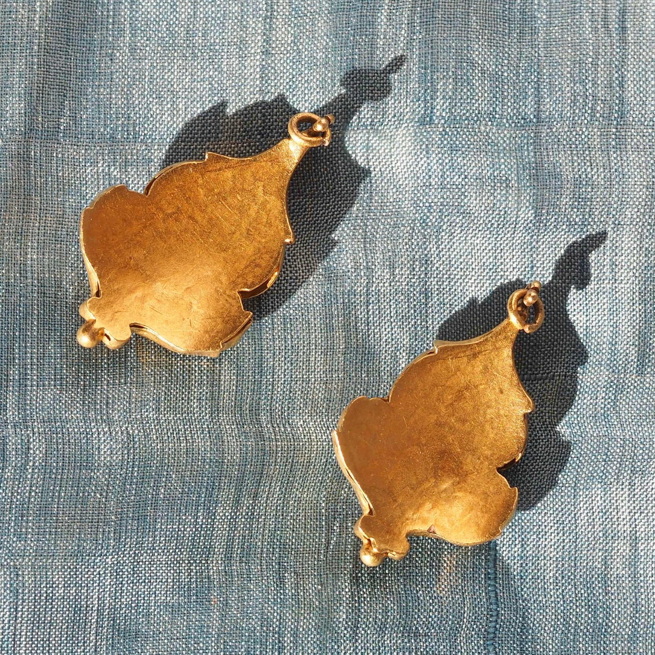Antique Georgian Regency Style Aquamarine and Topaz Demi-Parure Suite of Gold Earrings and Pendant/Brooch