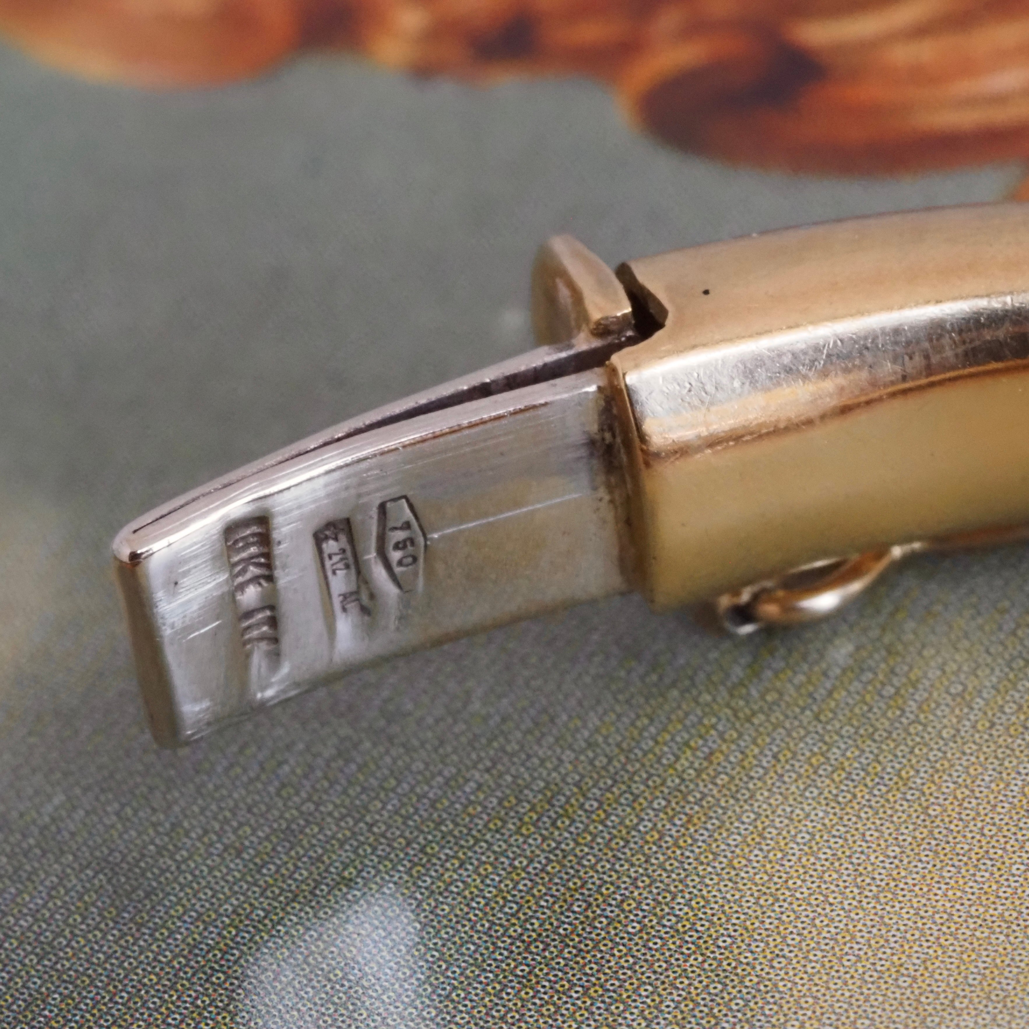 Vintage Italian 18k Gold Hinged Bangle