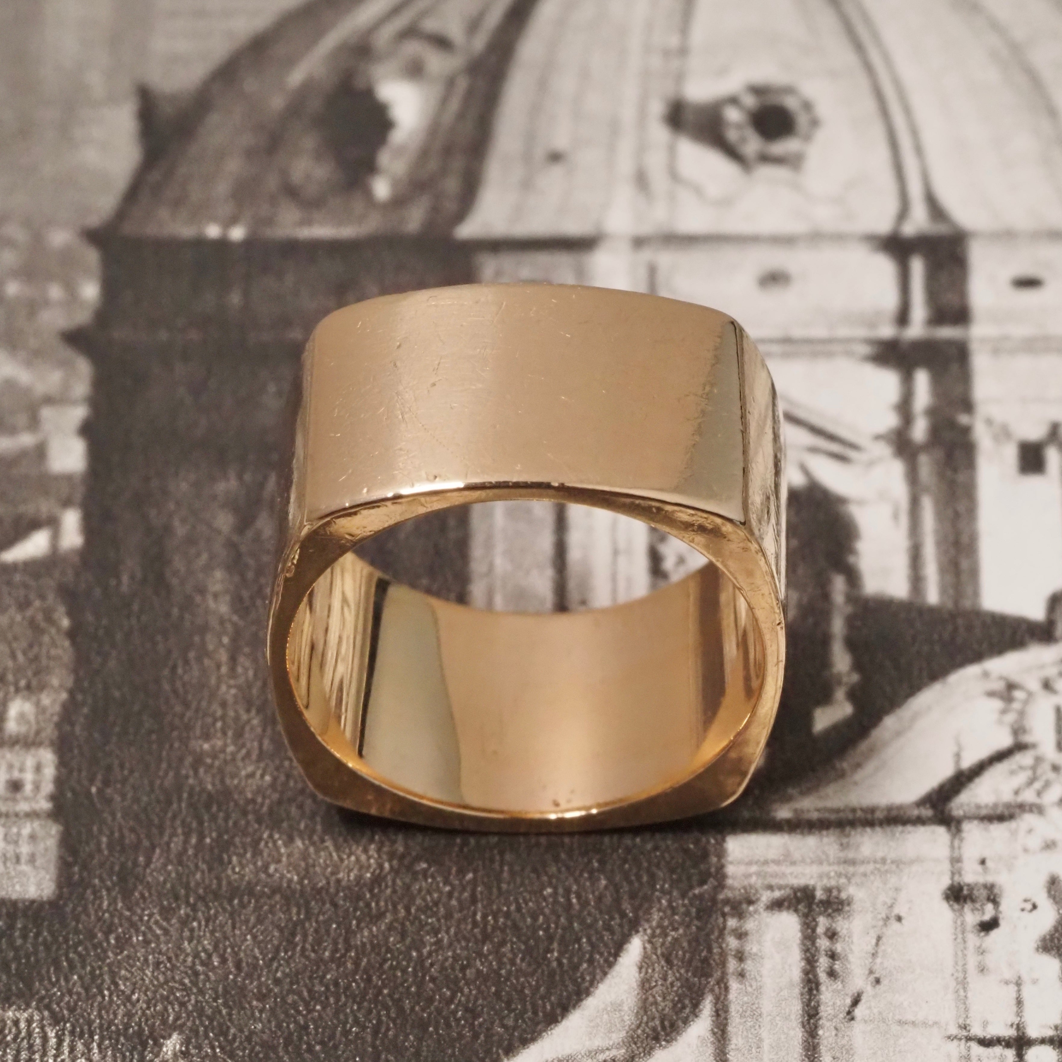 Vintage Squared 14k Gold Band