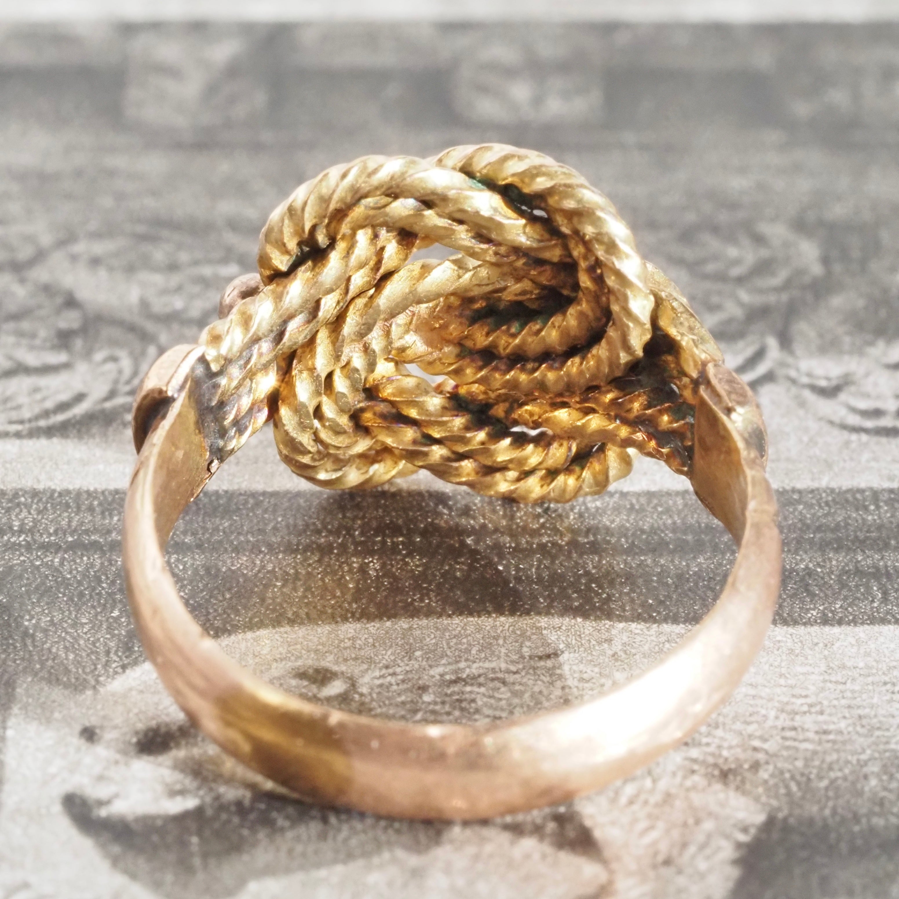 Vintage Rope 14k Gold Knot Ring