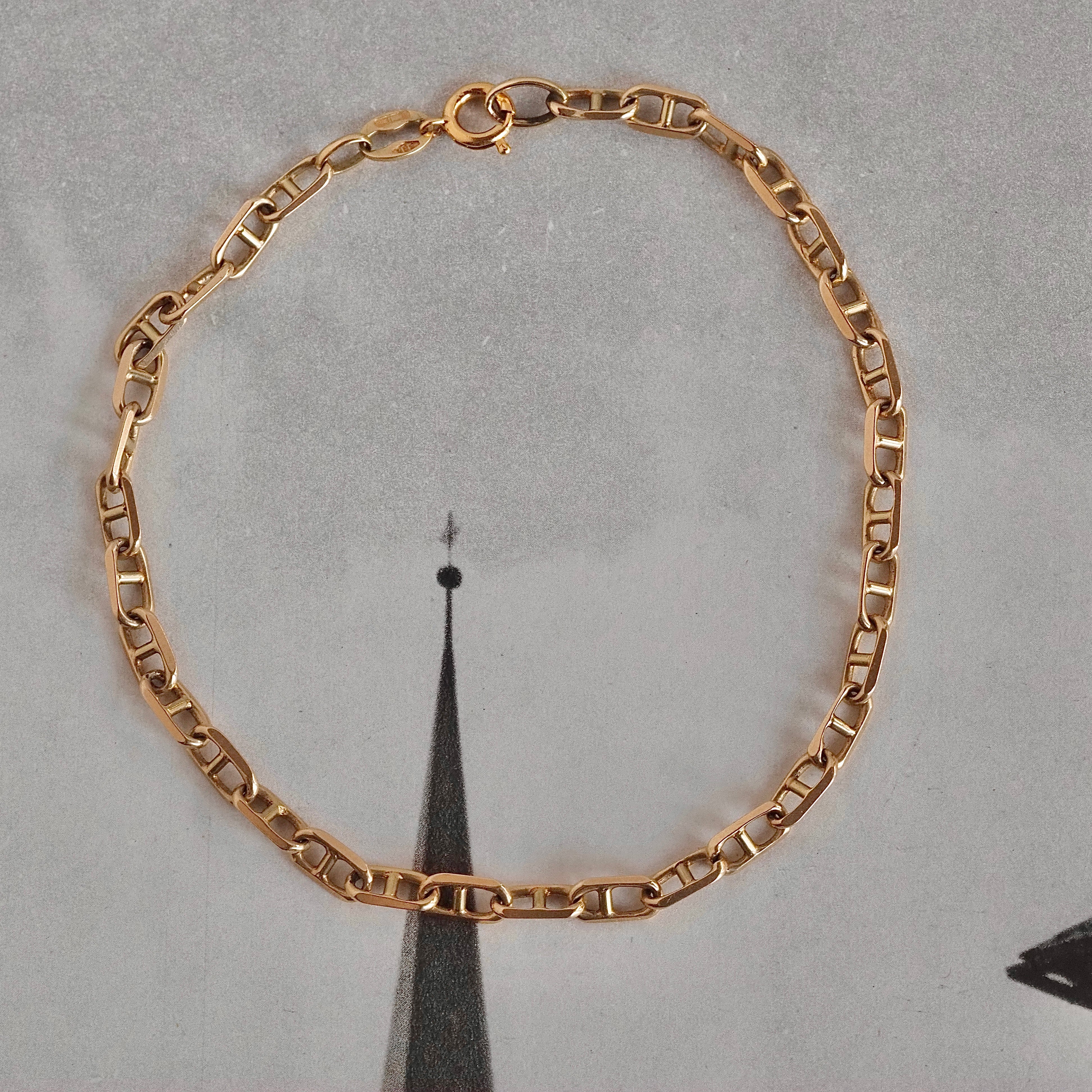 Vintage 14k Gold Mariner Link Bracelet