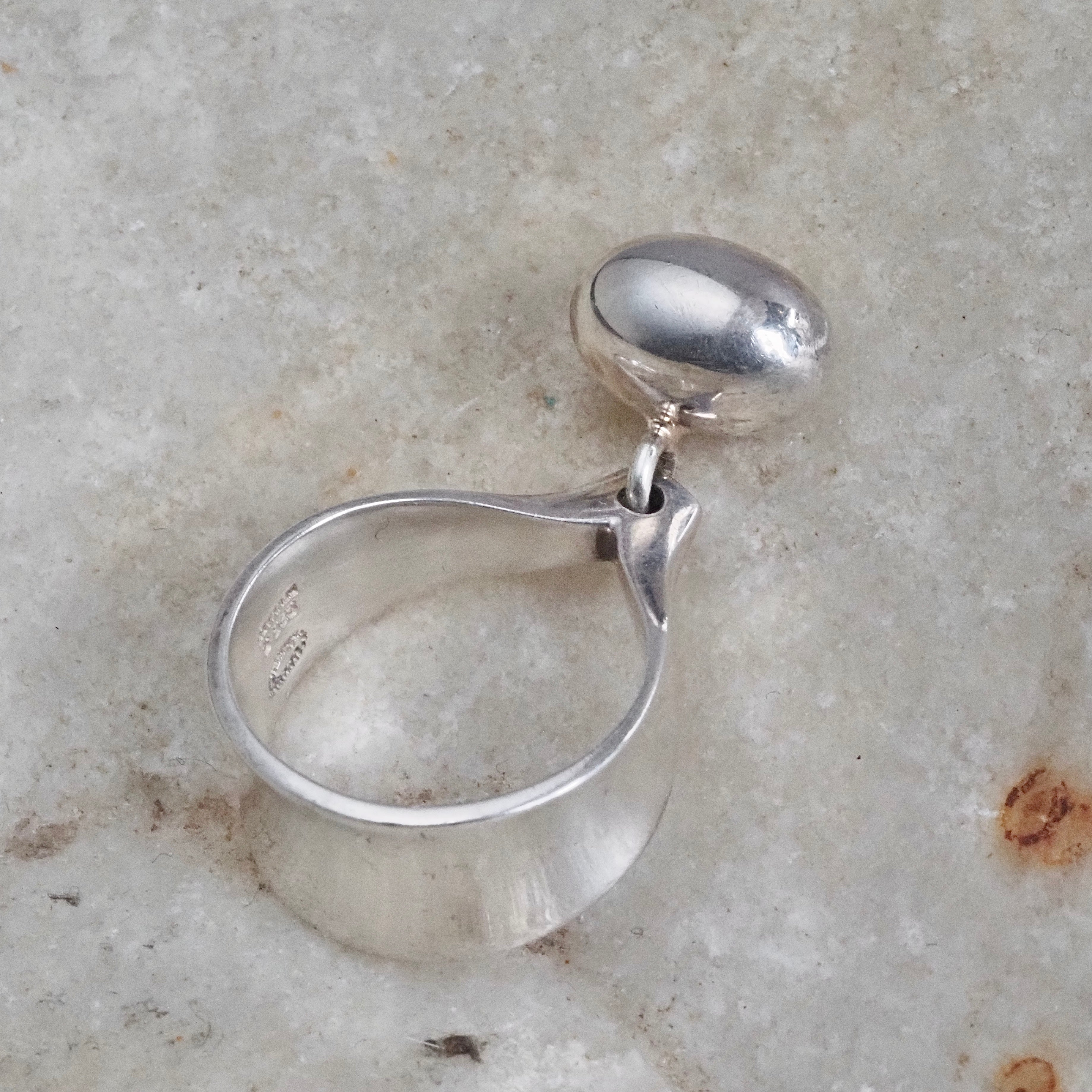 Vintage Modernist Sterling Silver Sculptural Ring by Vivianna Torun for Georg Jensen