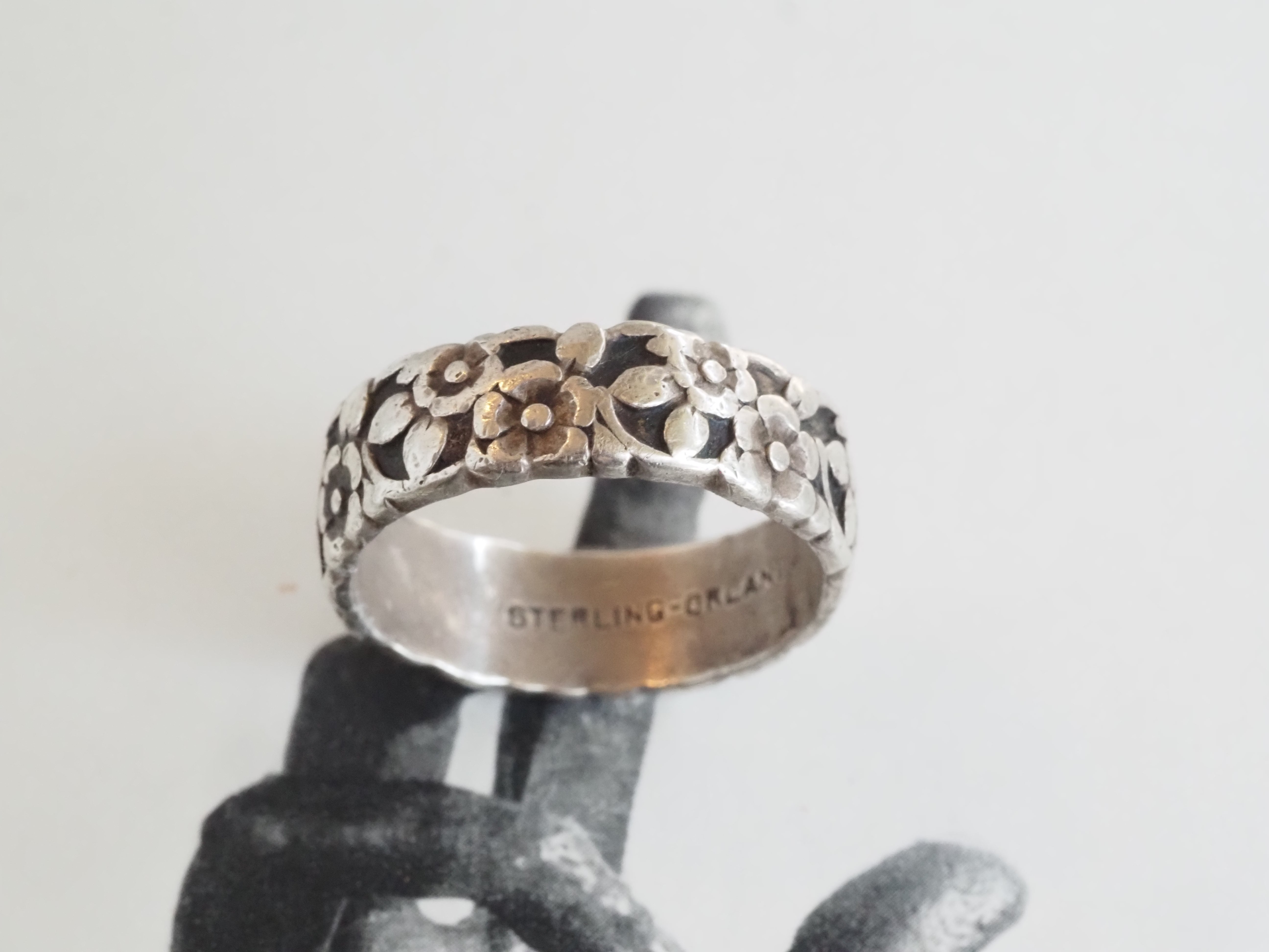 Vintage Floral Sterling Silver Ring