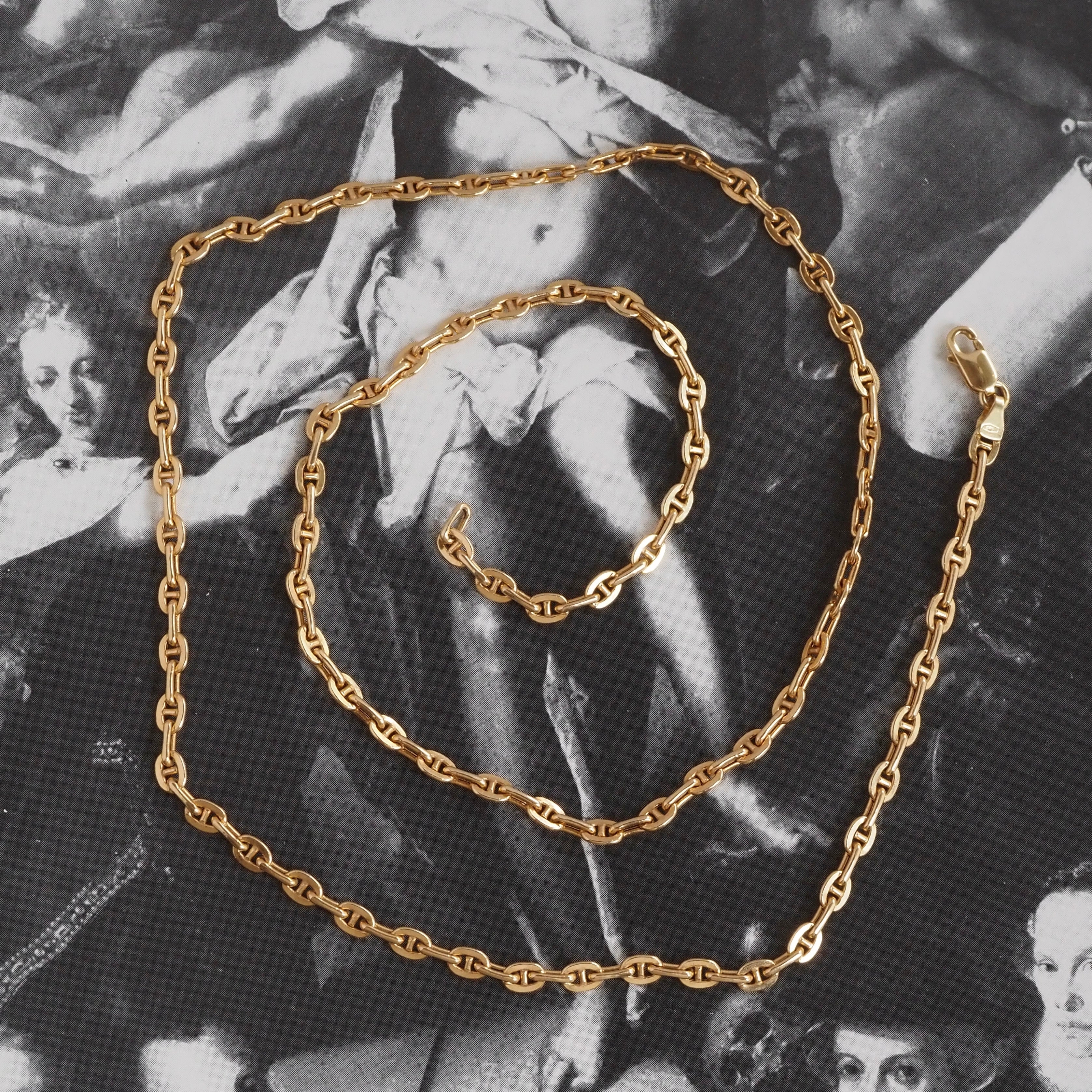 Vintage Mariner Link 14k Gold Chain Necklace