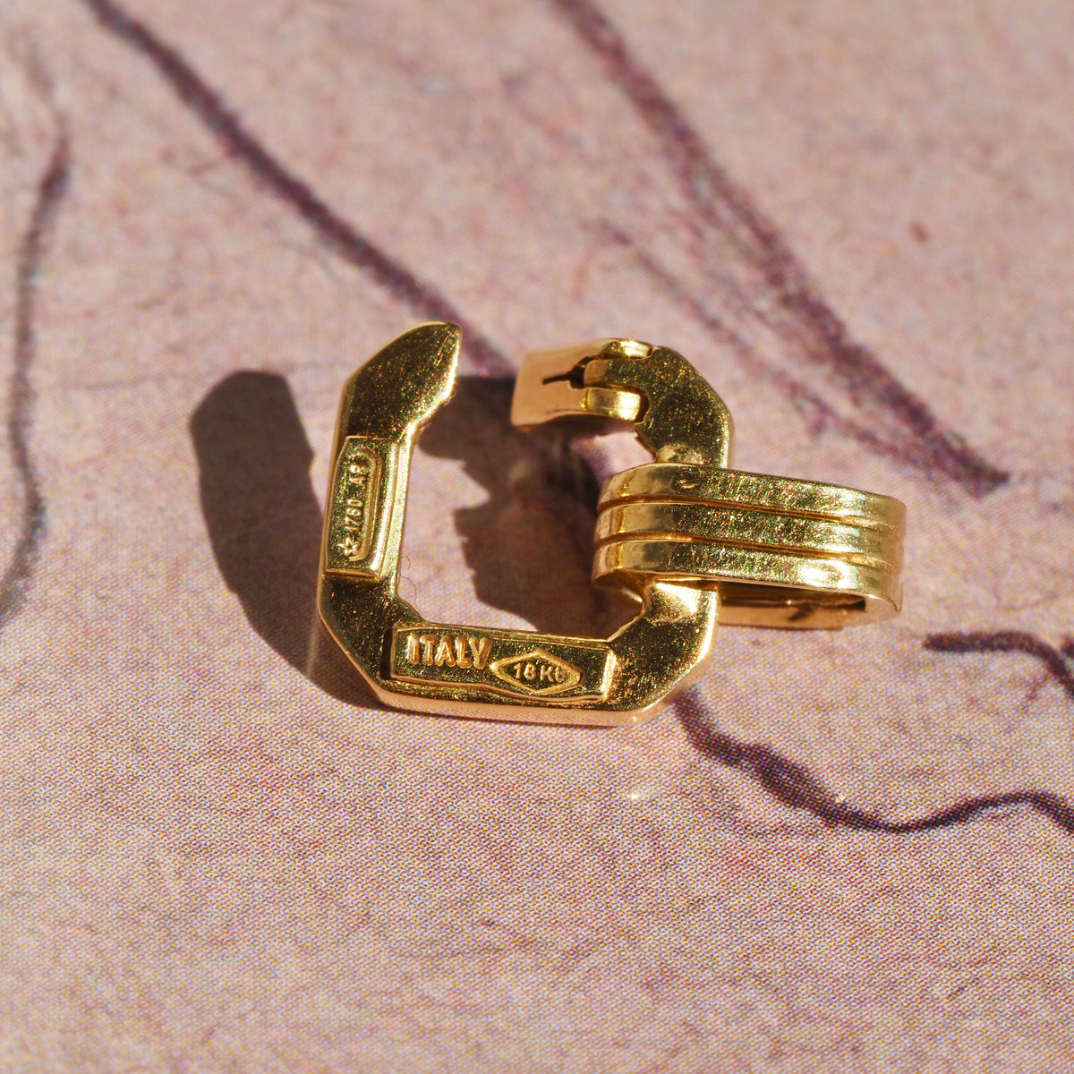 Vintage Italian 18k Gold Charm Holder Clip