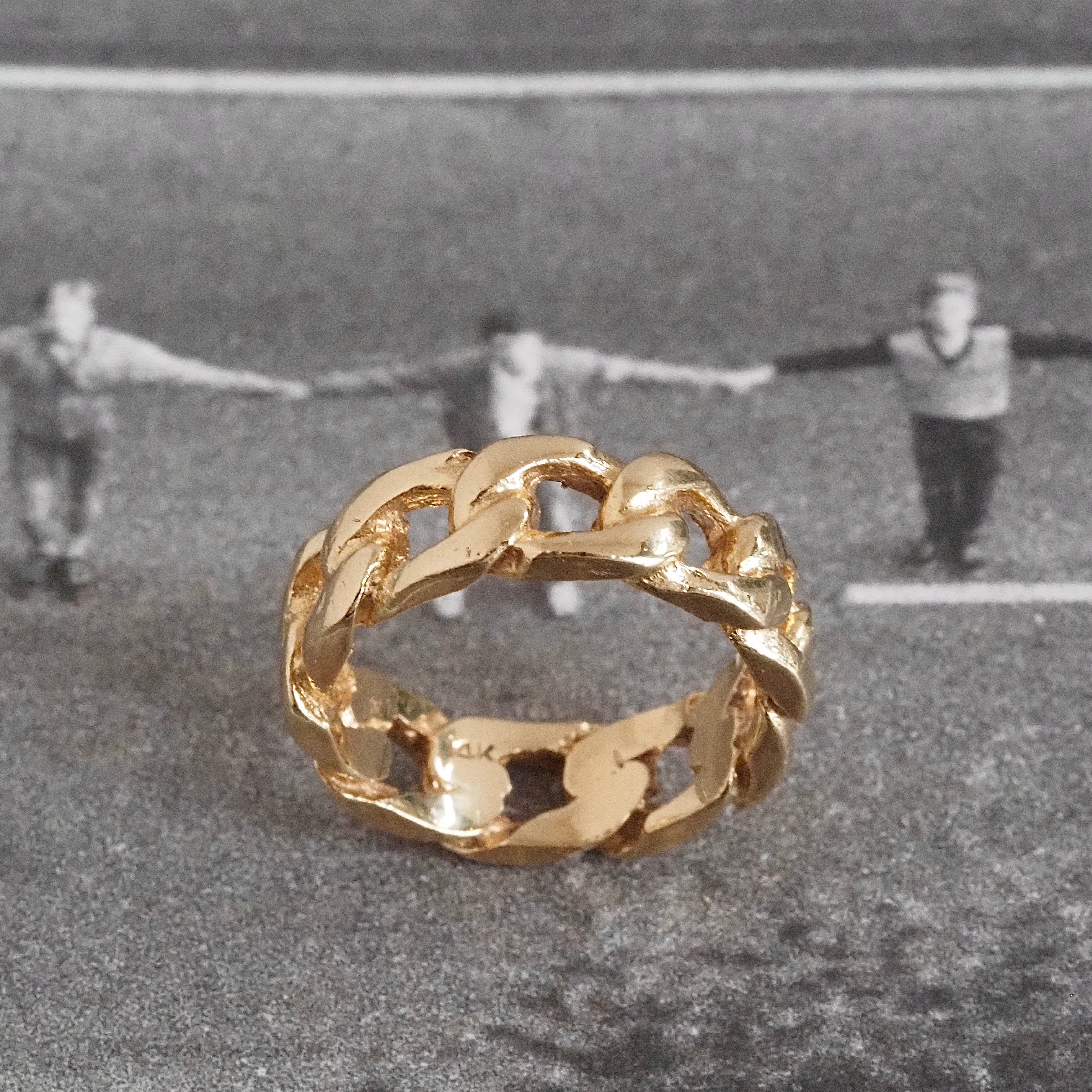 Vintage Curb Link 14k Gold Ring