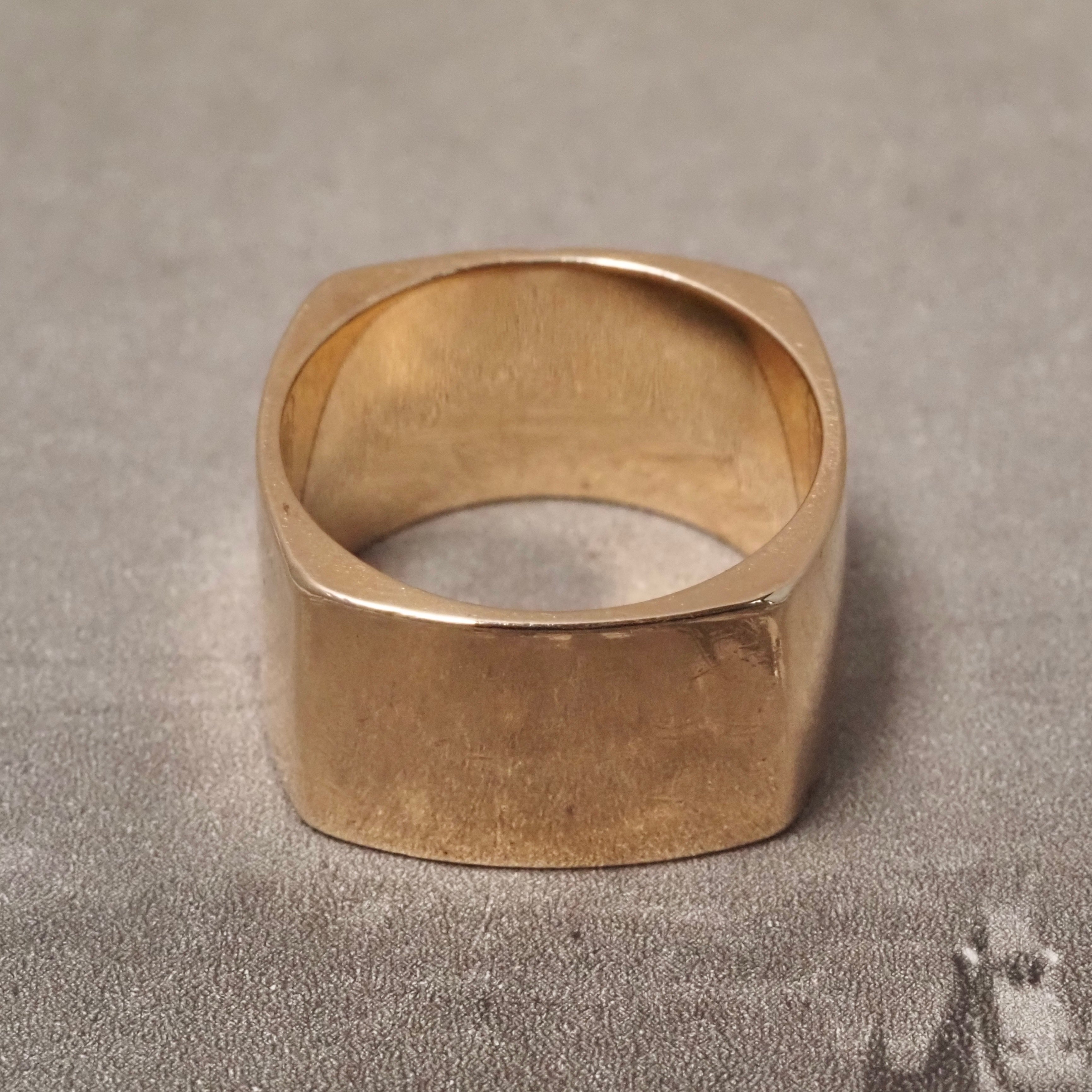 Vintage Squared 14k Gold Band