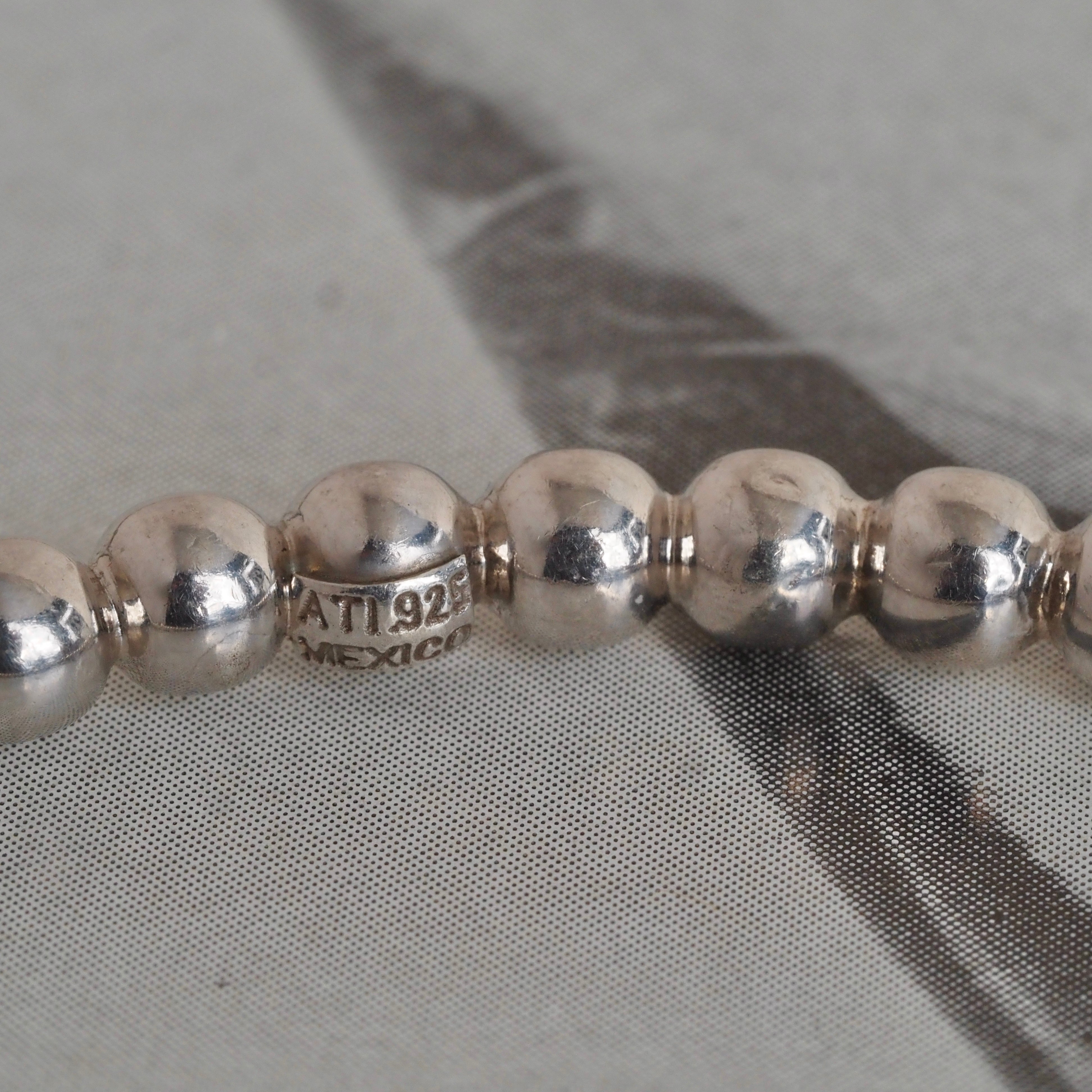 Vintage Mexican Sterling Silver Ball Bangle Bracelet