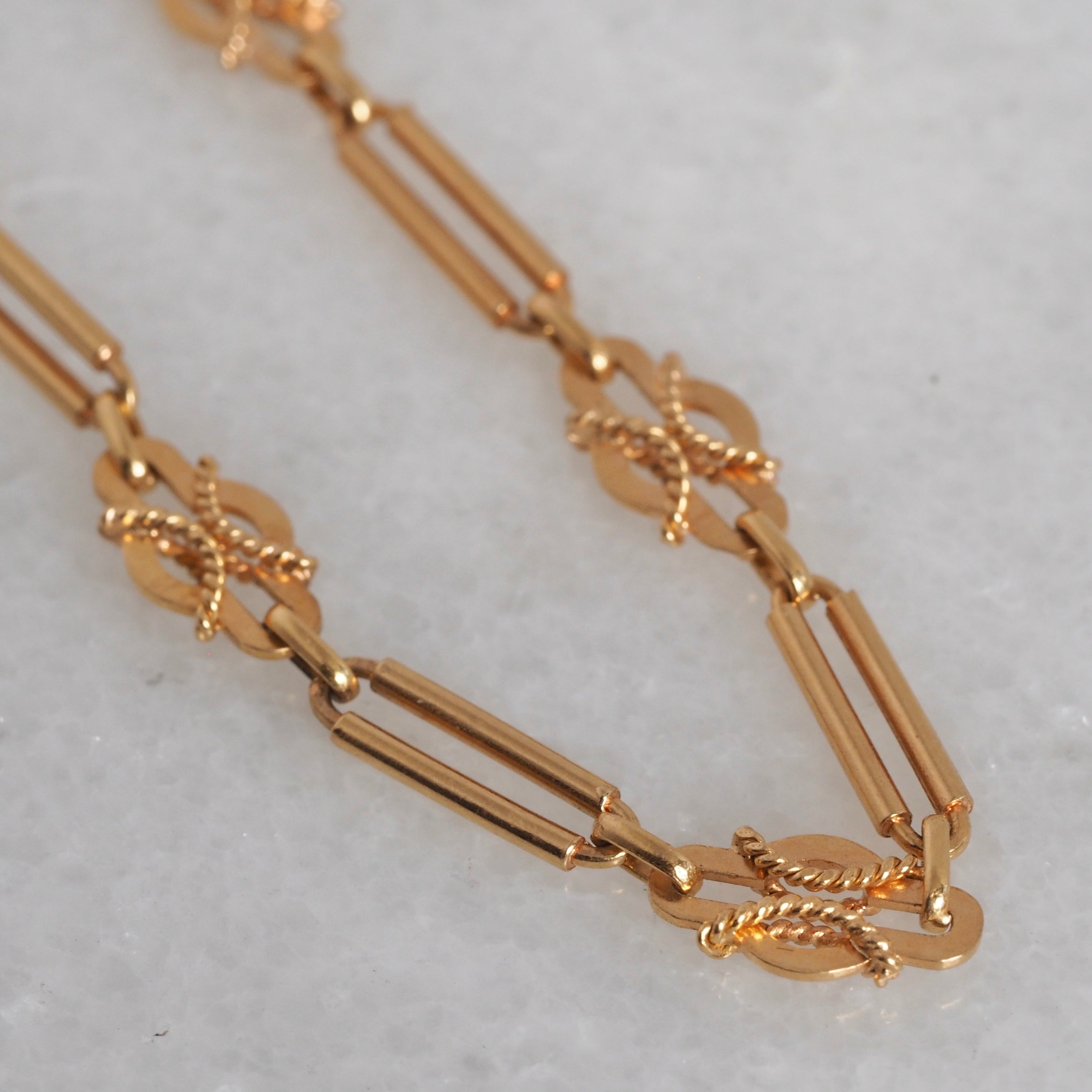 Vintage Portuguese 19k Gold Ornate Chain Bracelet