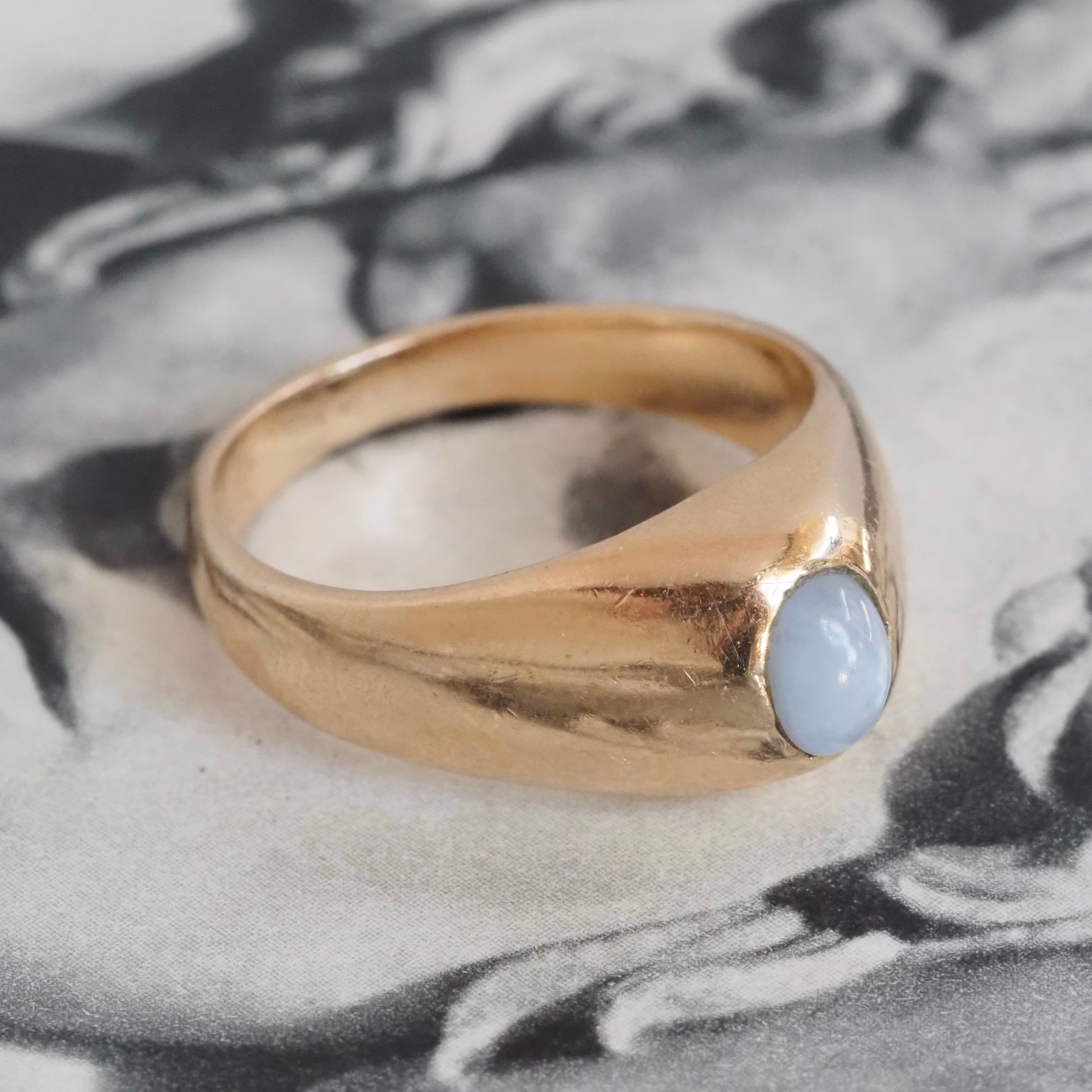 Vintage Natural Star Sapphire 14k Gold Dome Ring