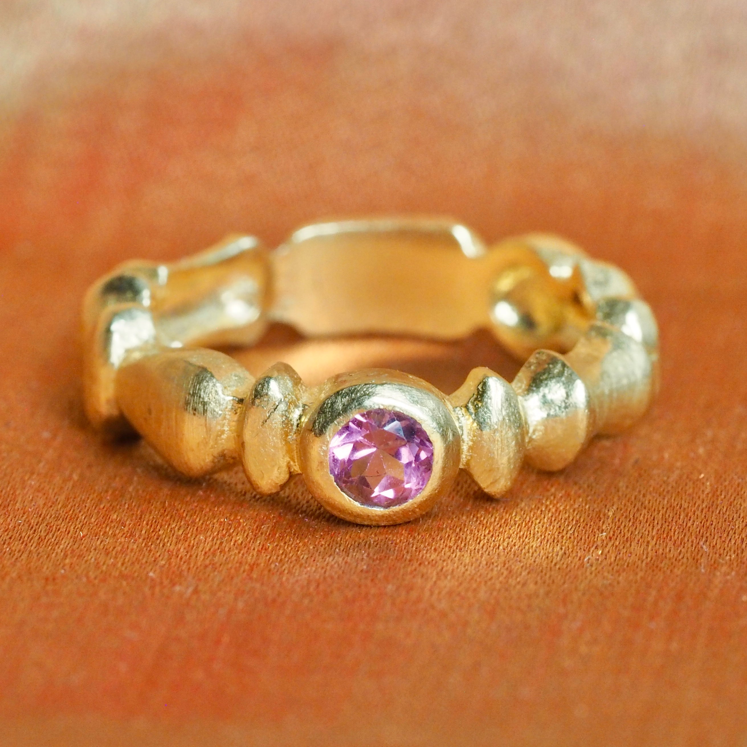 22k Gold Pink Tourmaline Ring